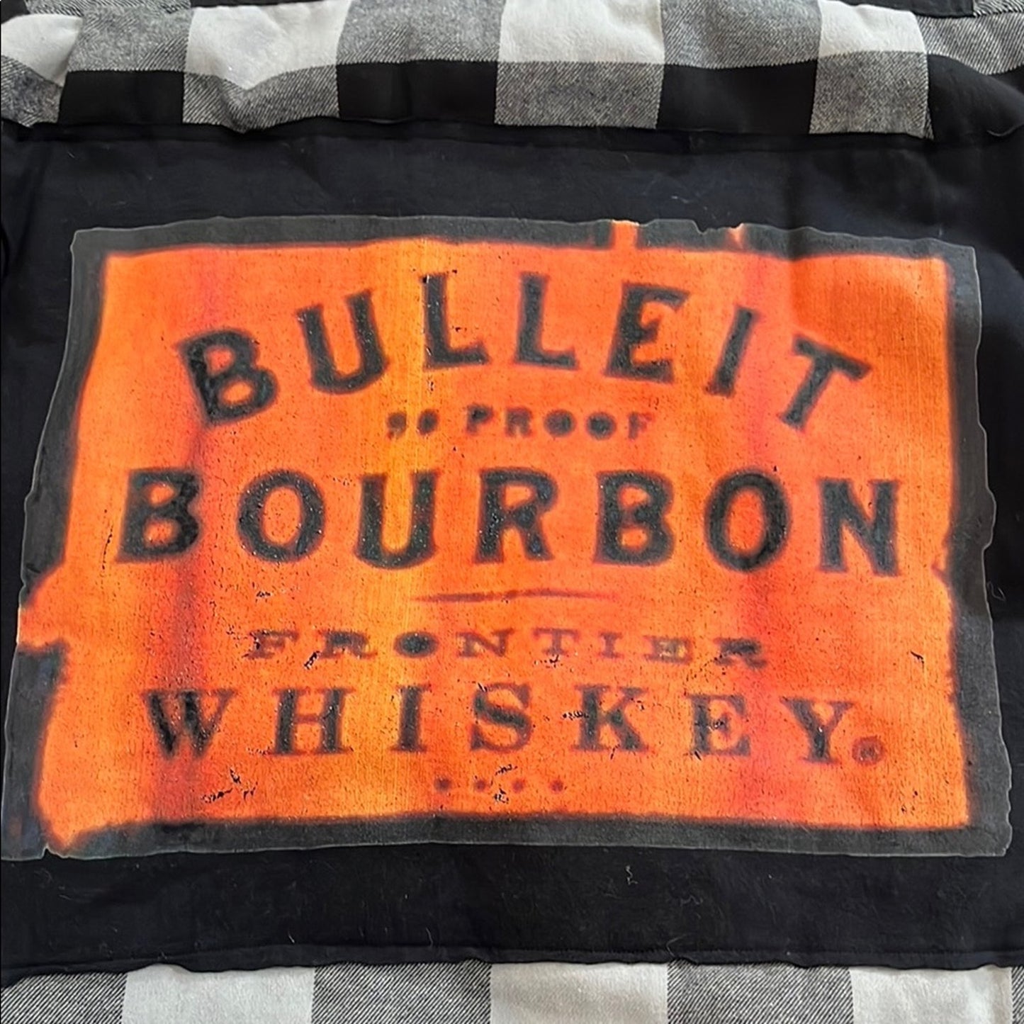 Bulleit Bourbon Wrangler Flannel Jacket upcycled size Medium