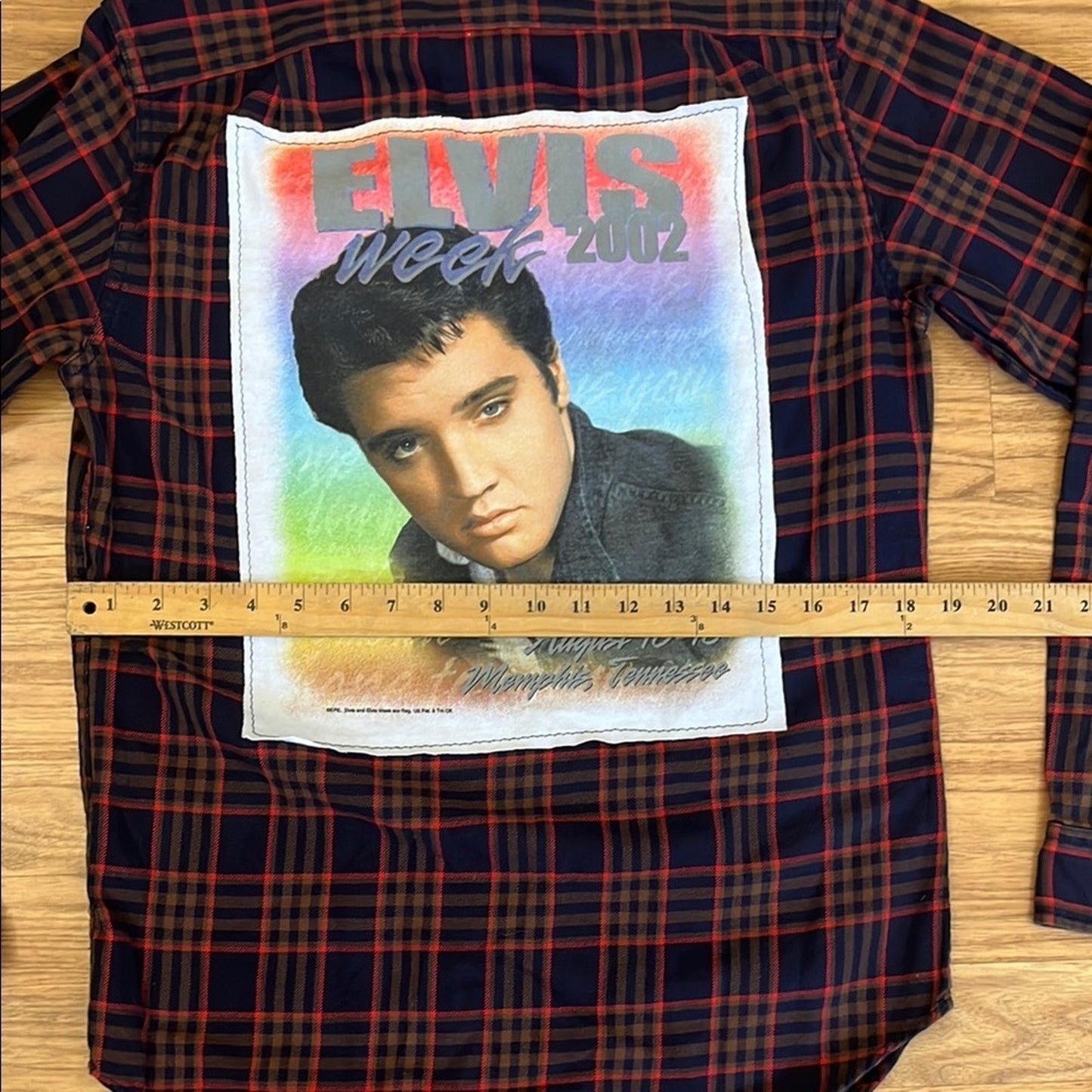 Elvis Presley Upcycled Flannel Shirt Handmade Unisex Size XS X-Small
