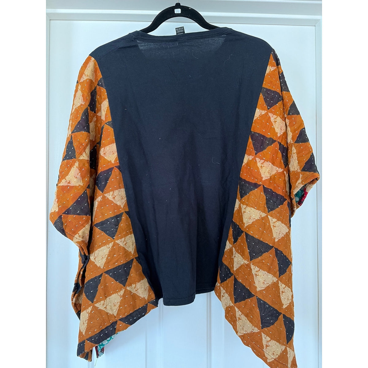 Pumpkin Spice Upcycled Kantha Tunic Top Shirt OS Boho