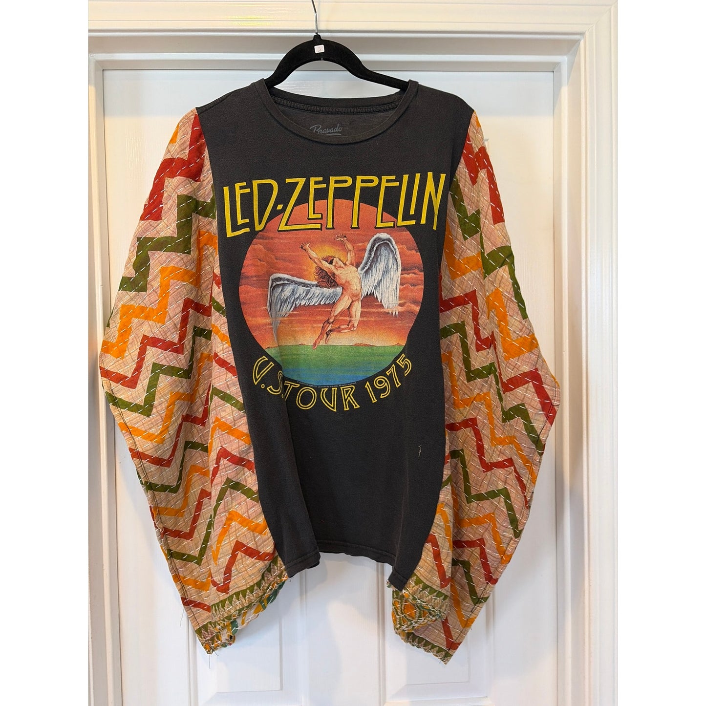 Led Zeppelin Upcycled Kantha Tunic Top Shirt OS Handmade