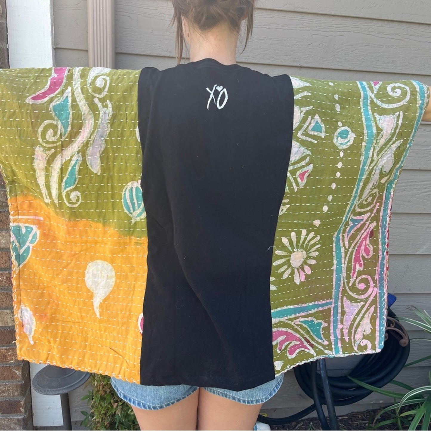 The Weeknd Upcycled Kantha Tunic Top Shirt OS Handmade Boho