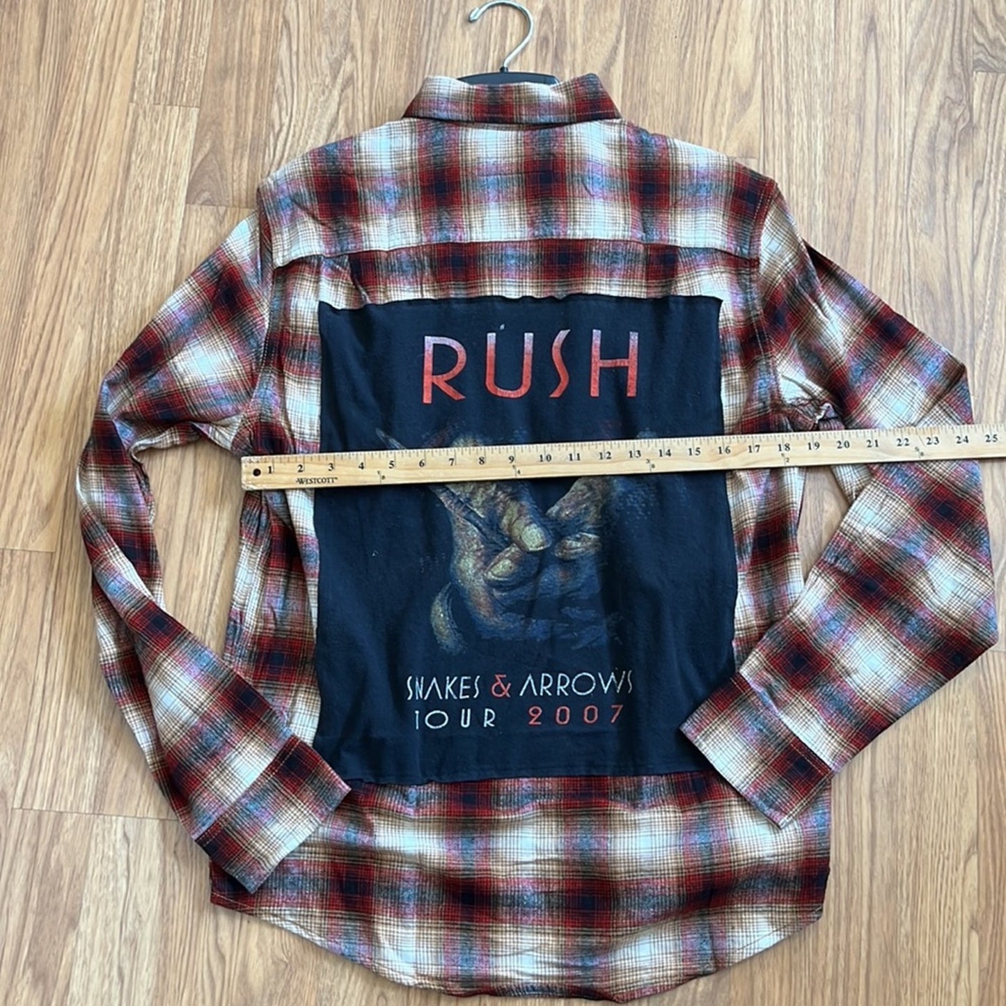 Rush Flannel shirt upcycled one-of-a-kind size medium M men's / unisex