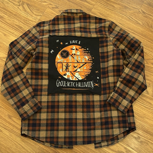 Star Wars Halloween Volcom Flannel Shirt upcycled size 12Y