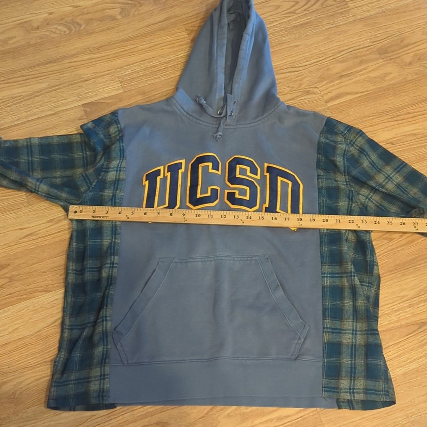 UCSD University of California San Diejo Flannel Shirt/Sweatshirt upcycled