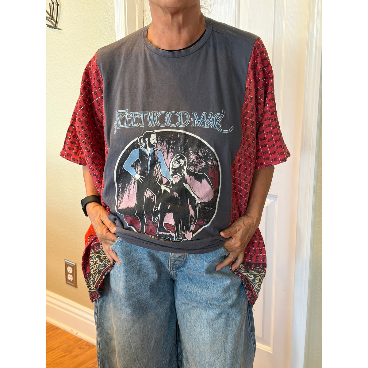 Fleetwood Mac Upcycled Kantha Tunic Top Shirt OS Handmade