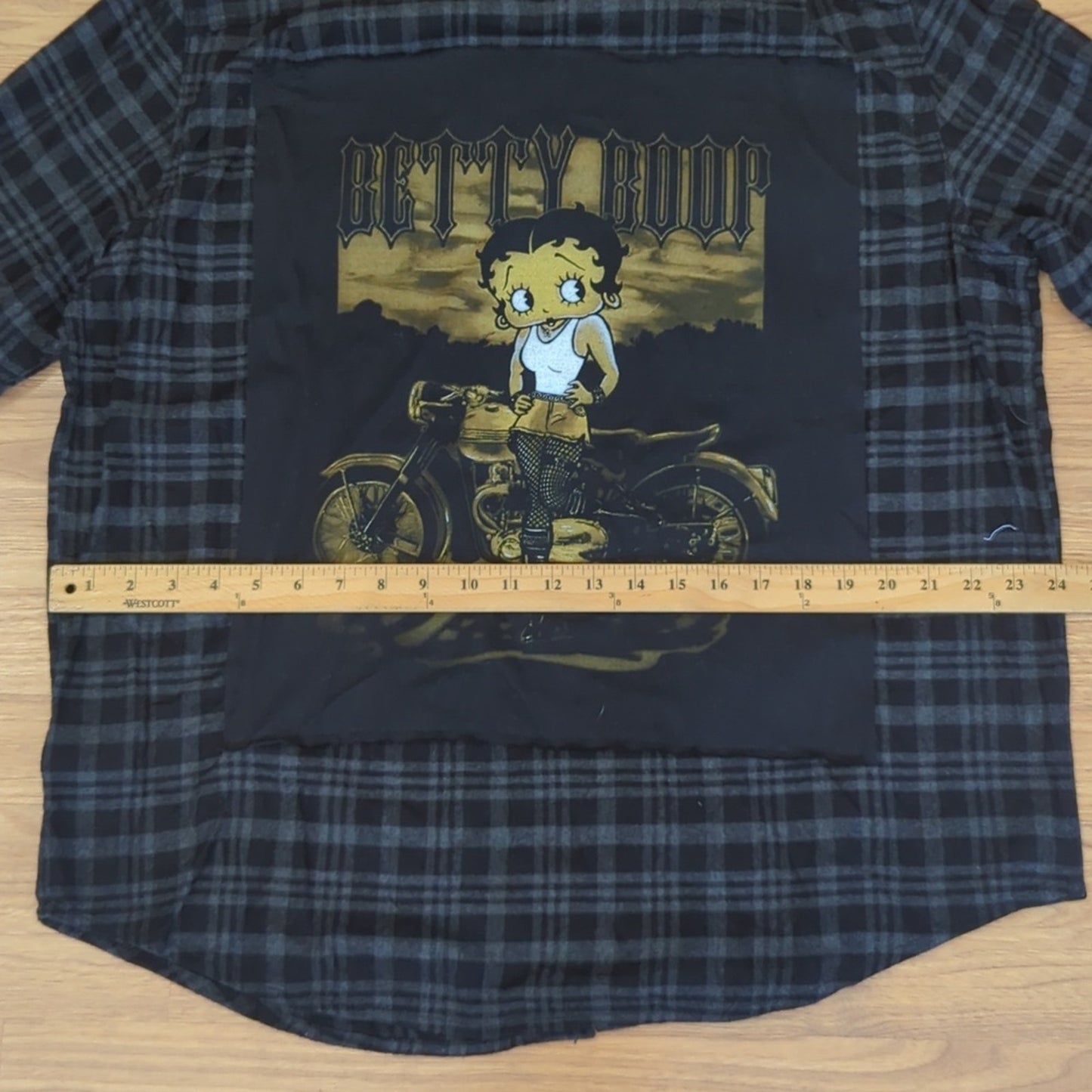 Betty Boop Flannel Shirt upcycled one of a Kind unisex XL