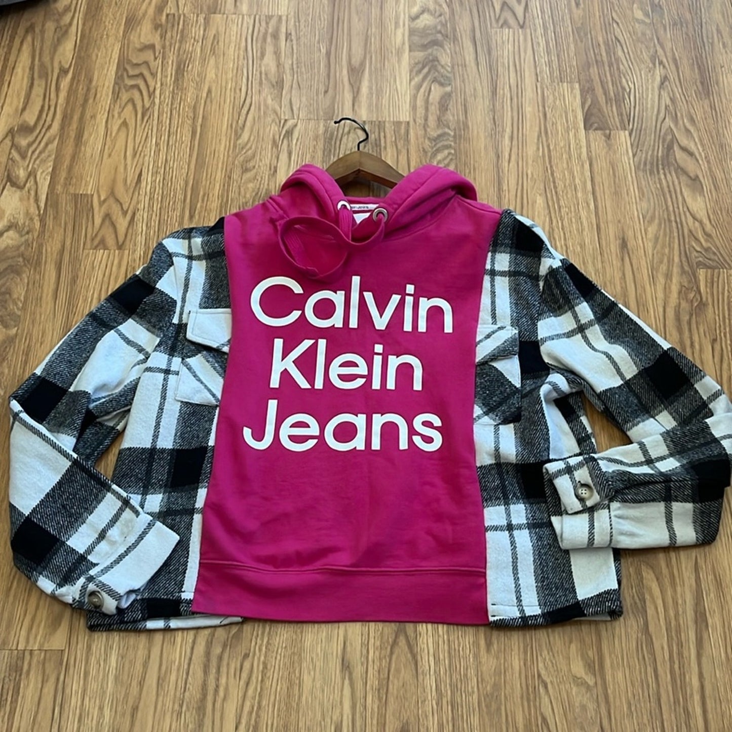 Calvin Klein Jeans Sweatshirt Flannel Shirt upcycled one size