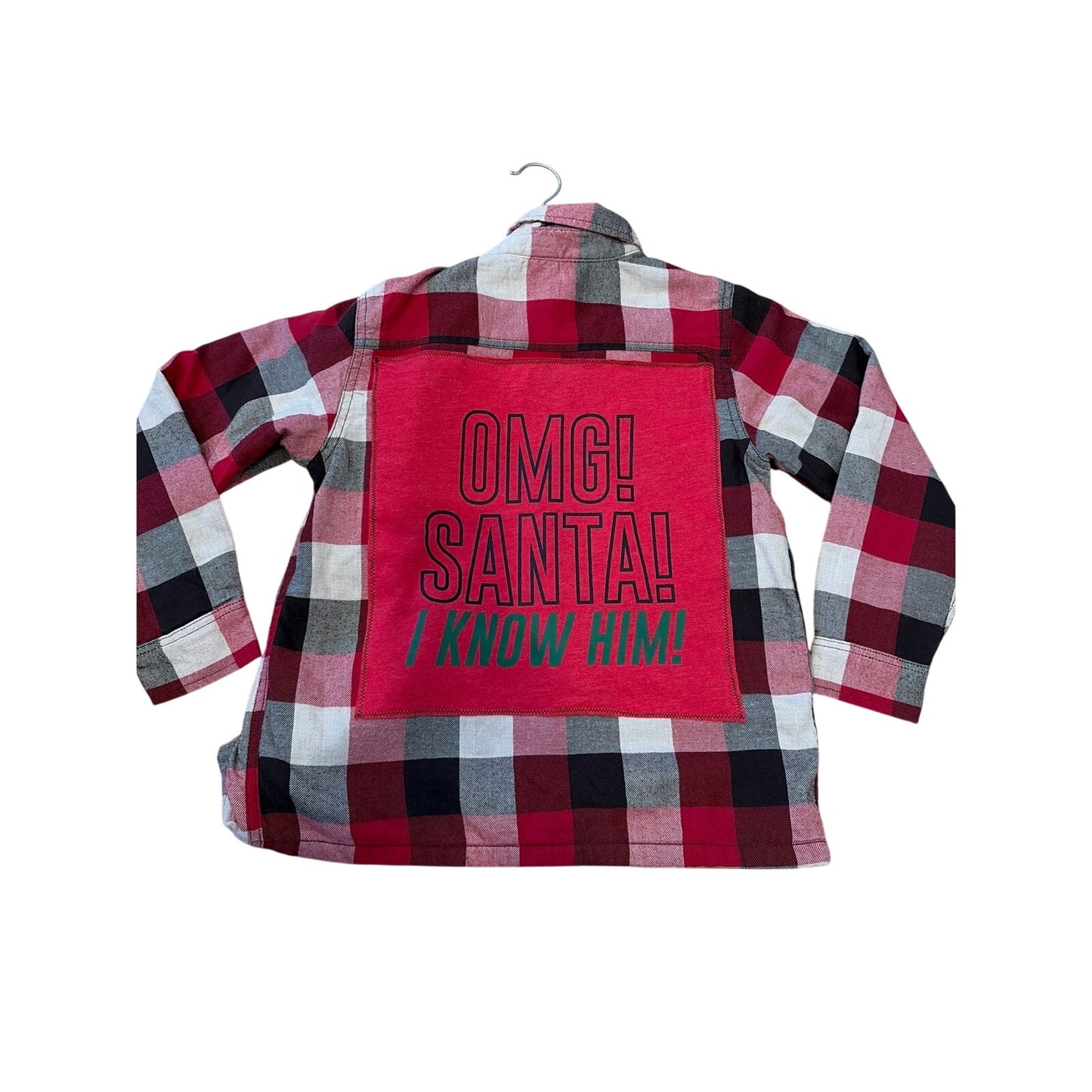 Elf - OMG Santa I know him Flannel Jackets Fleece lined Medium M 7-8