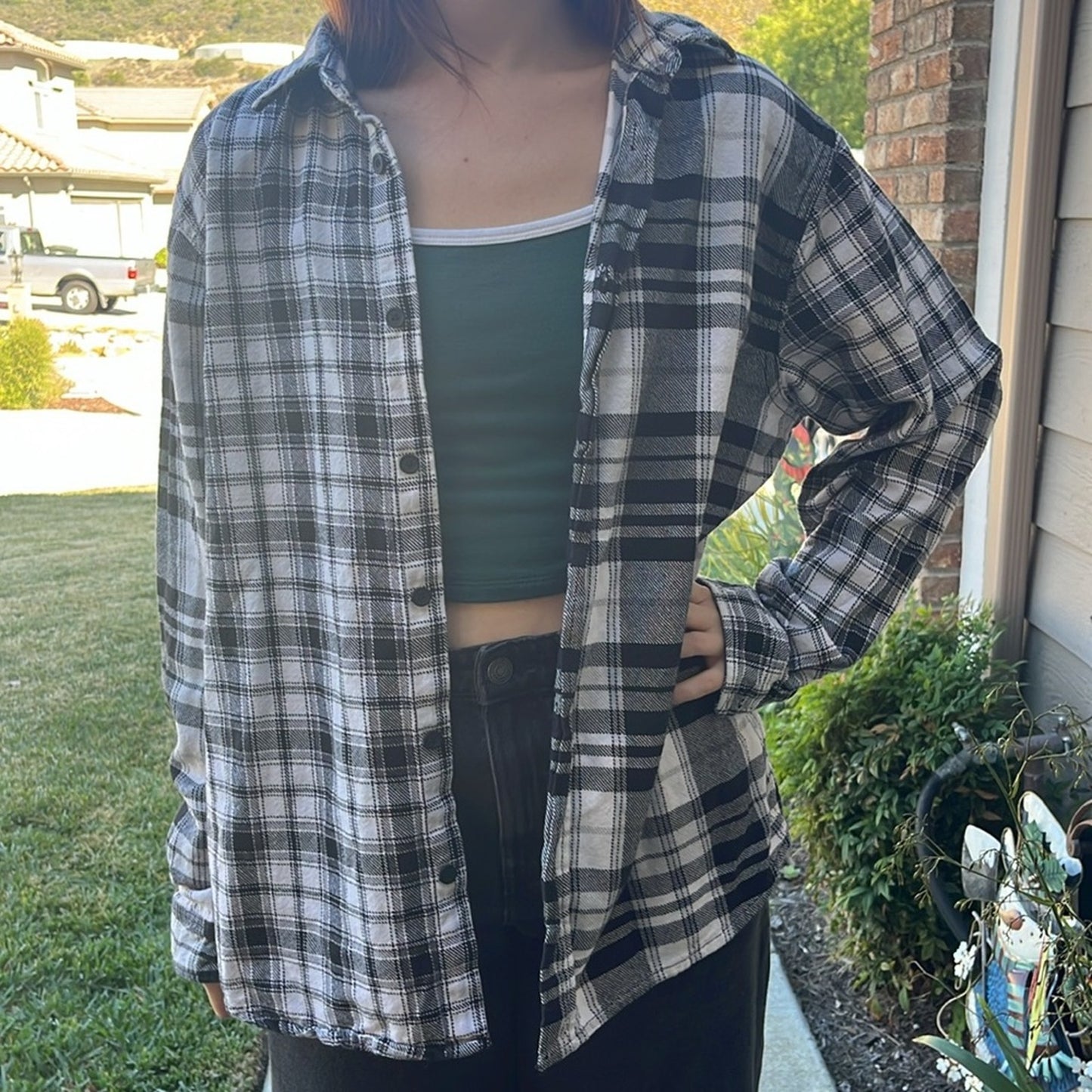 KISS Upcycled Flannel Shirt Unisex Size Medium M