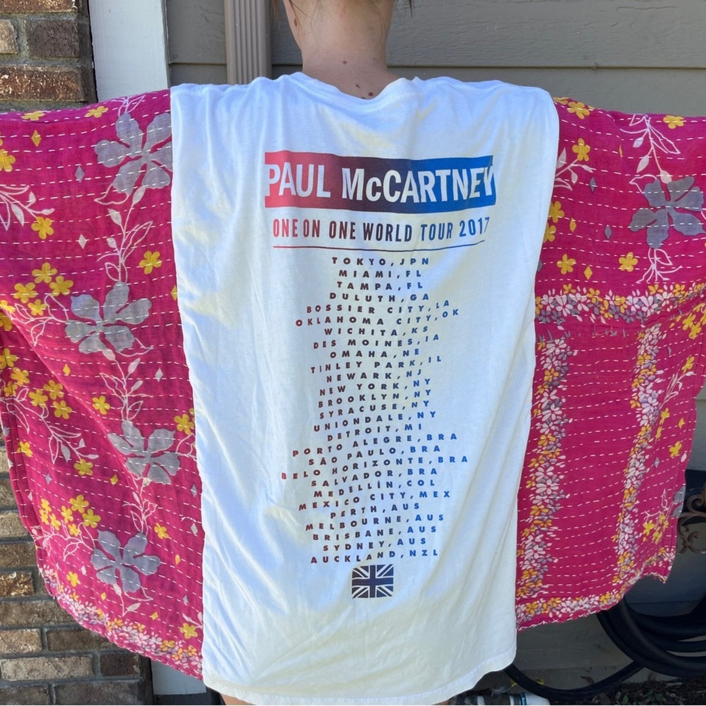 Paul McCartney Upcycled Kantha Tunic Top Shirt OS Handcrafted Bohemian