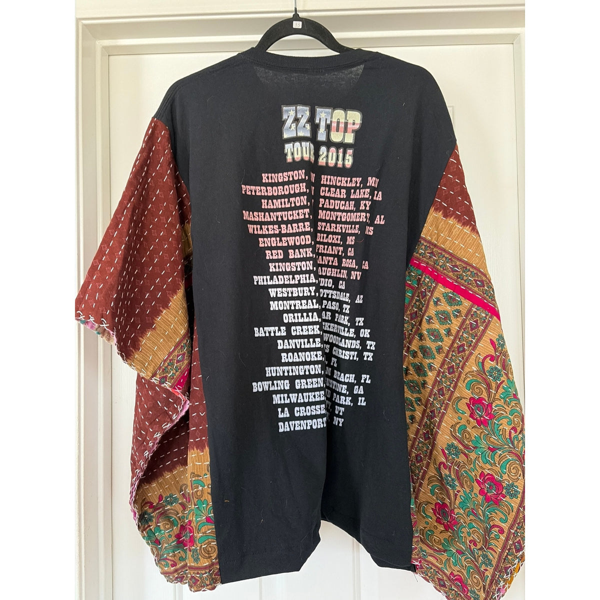 ZZ Top Upcycled Kantha Tunic Top Shirt OS Handmade Boho