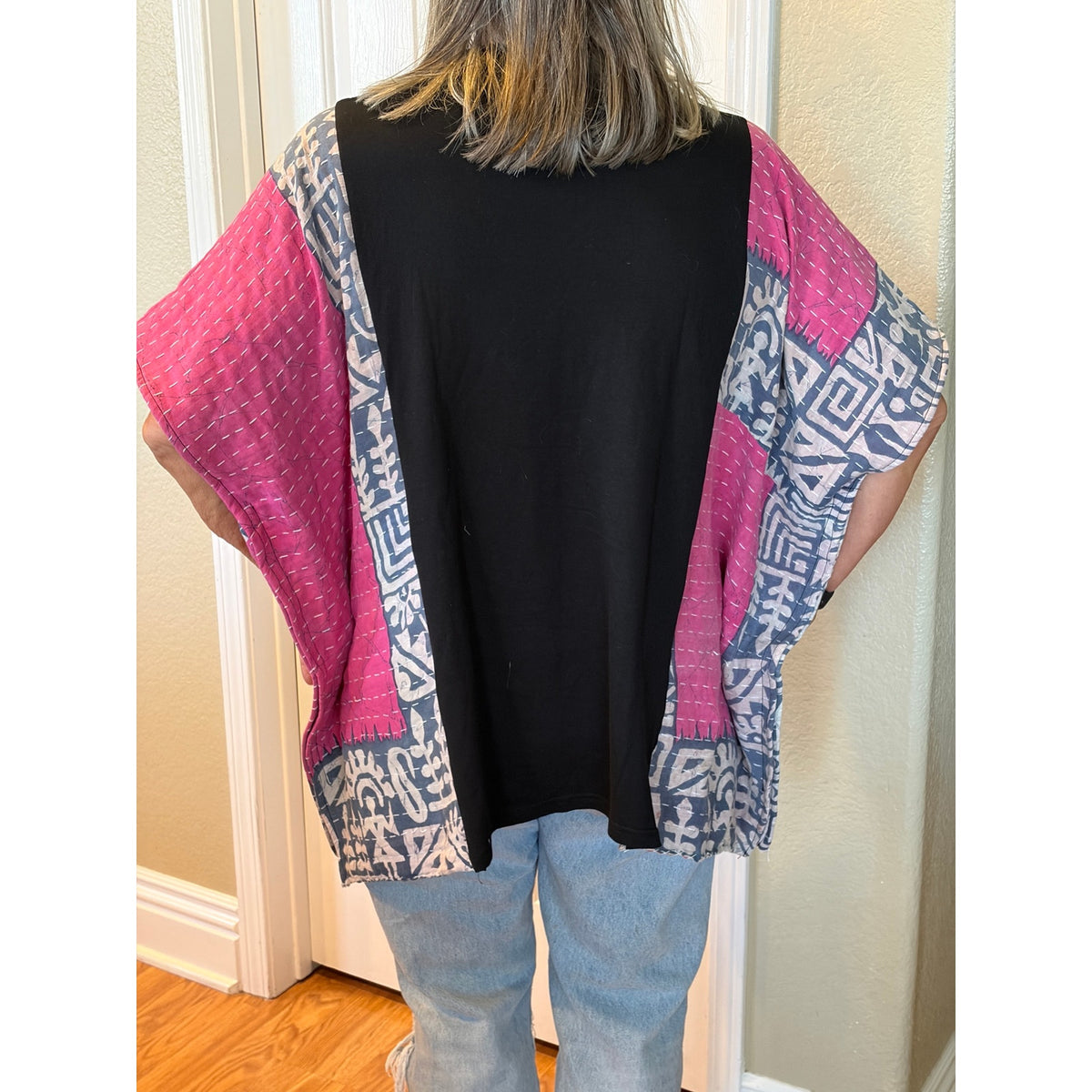 Nirvana Upcycled Kantha Tunic Top Shirt OS Handmade Boho