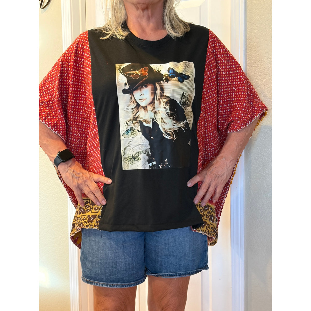 Stevie Nicks Upcycled Kantha Tunic Top Shirt OS Handmade Boho