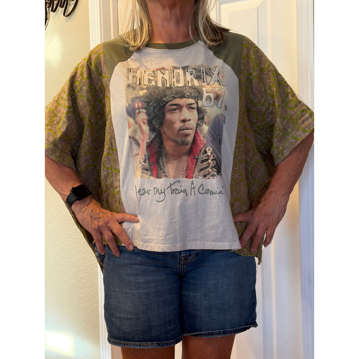 Jimi Hendrix Upcycled Kantha Tunic Top Shirt OS Handmade