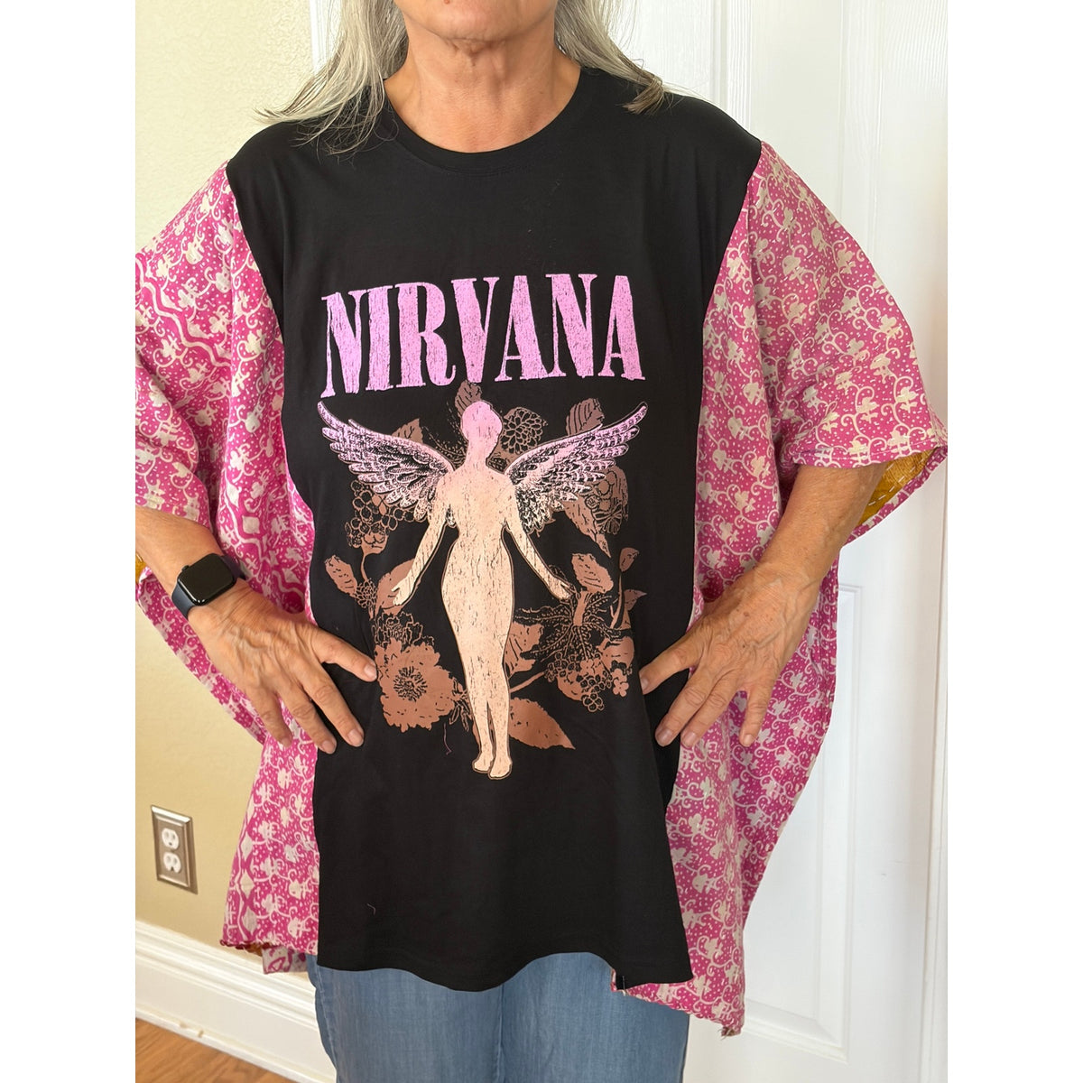 Nirvana Upcycled Kantha Tunic Top Shirt OS Handmade Boho