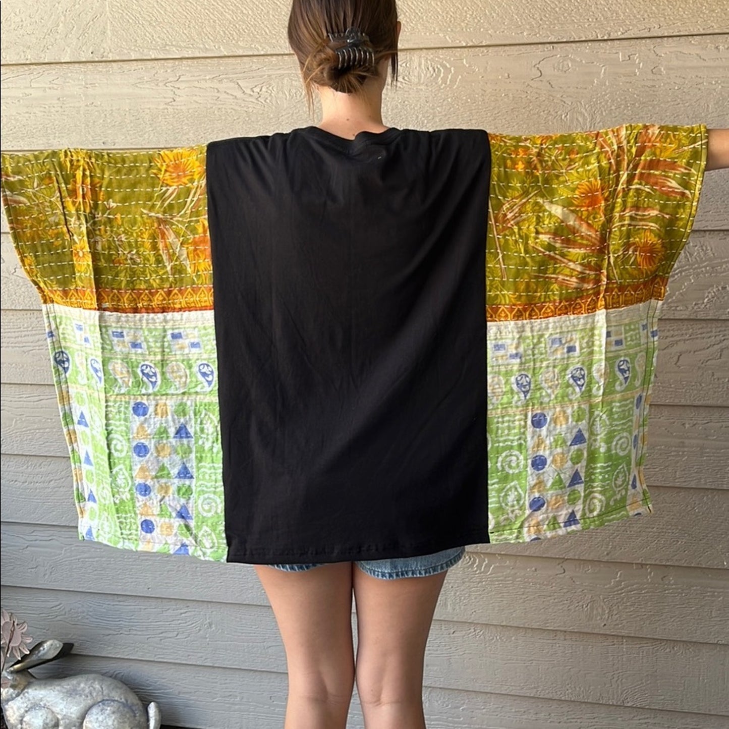 Camp Crystal Lake Upcycled Kantha Tunic Top Shirt OS Handmade Bohemian Hippie