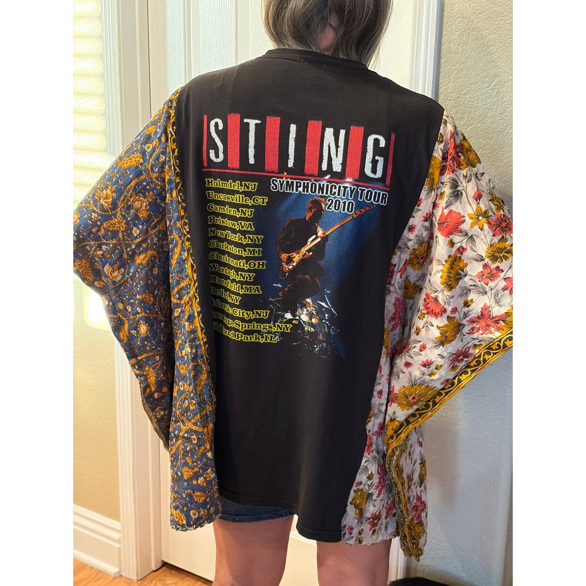 Sting Upcycled Kantha Tunic Top Shirt OS Handmade Boho