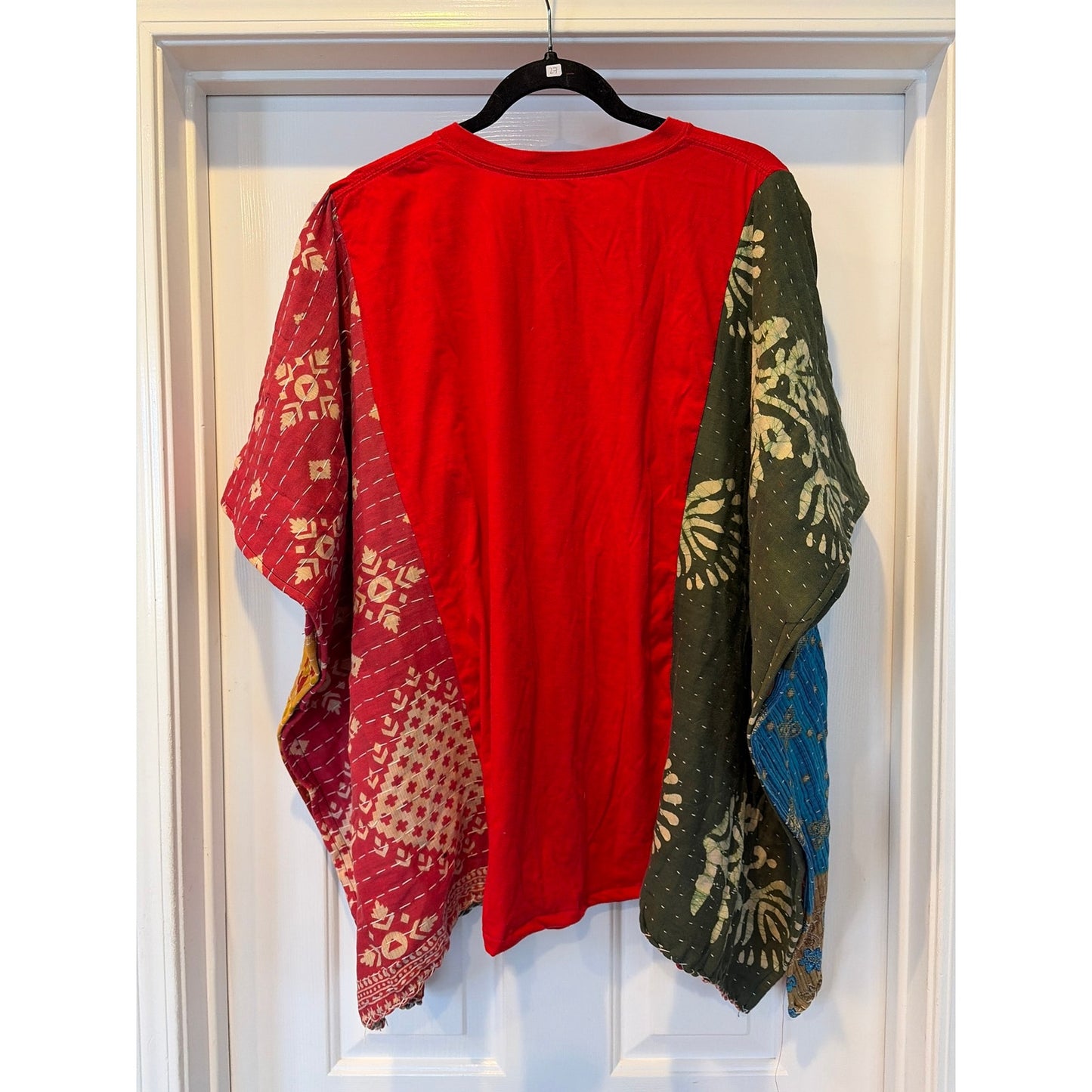 Christmas Vacation Upcycled Kantha Tunic Top Shirt OS Handmade  Bohemian