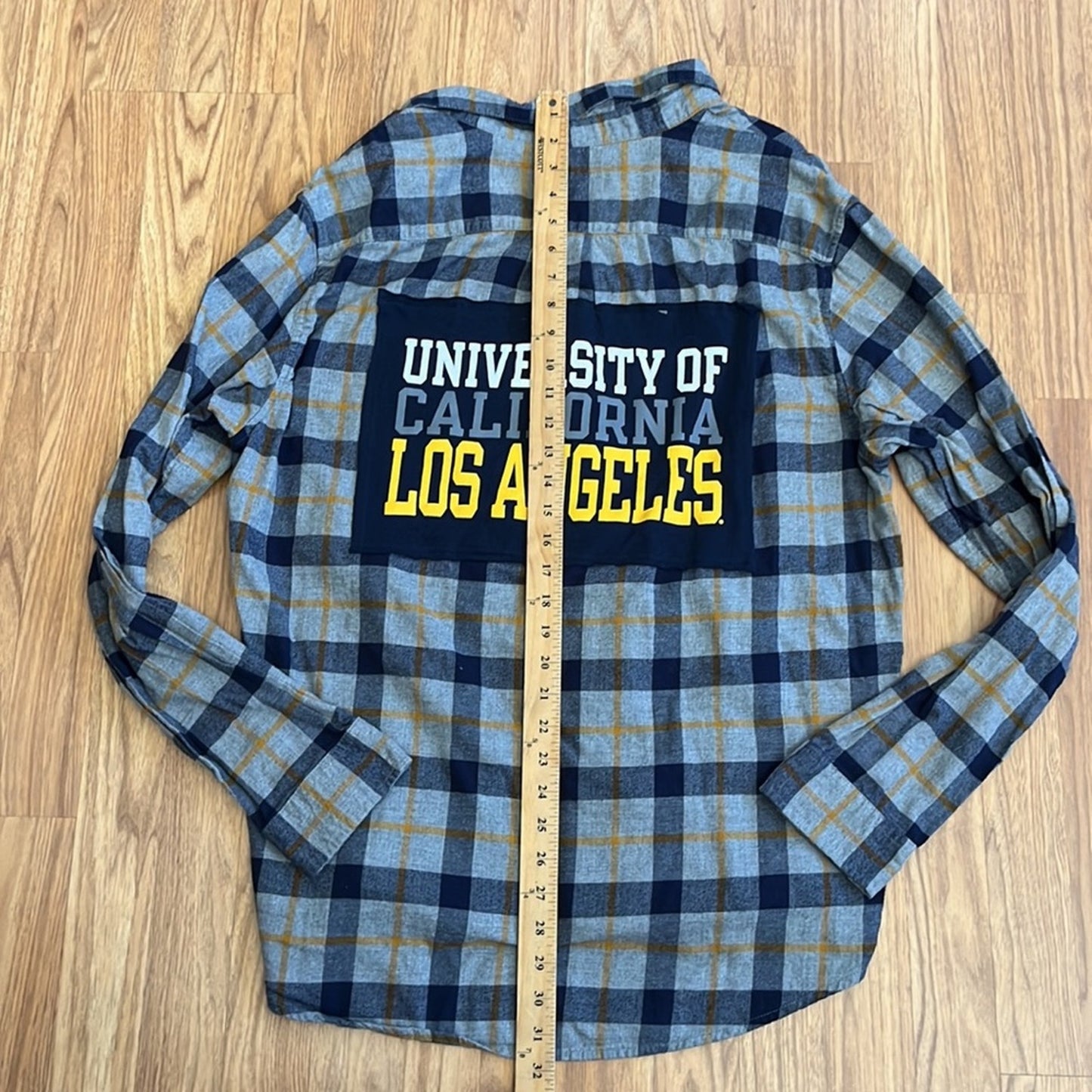 UCLA University of California Los Angeles Flannel Shirt upcycled unisex XL