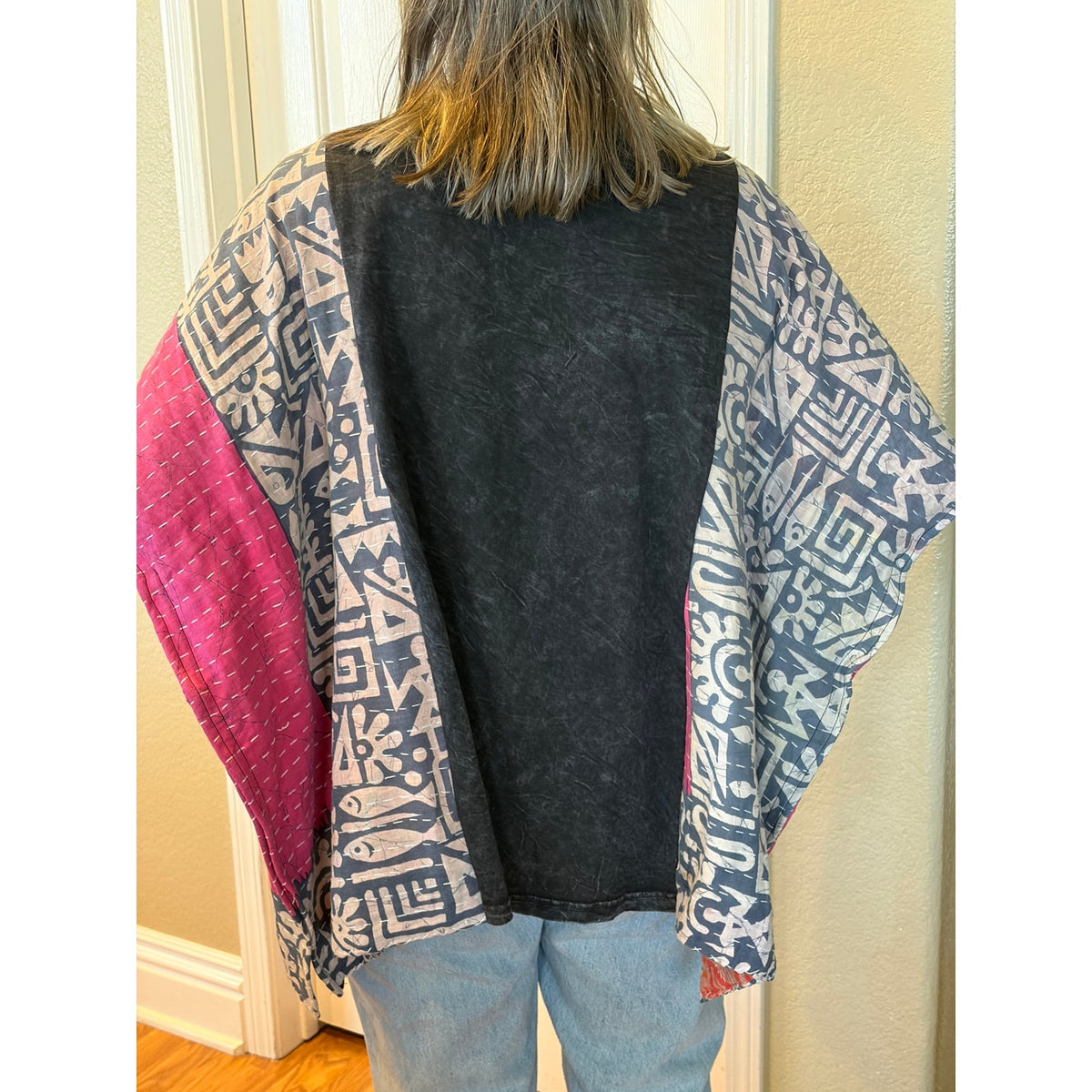 Fleetwood Mac Upcycled Kantha Tunic Top Shirt OS Handmade Boho