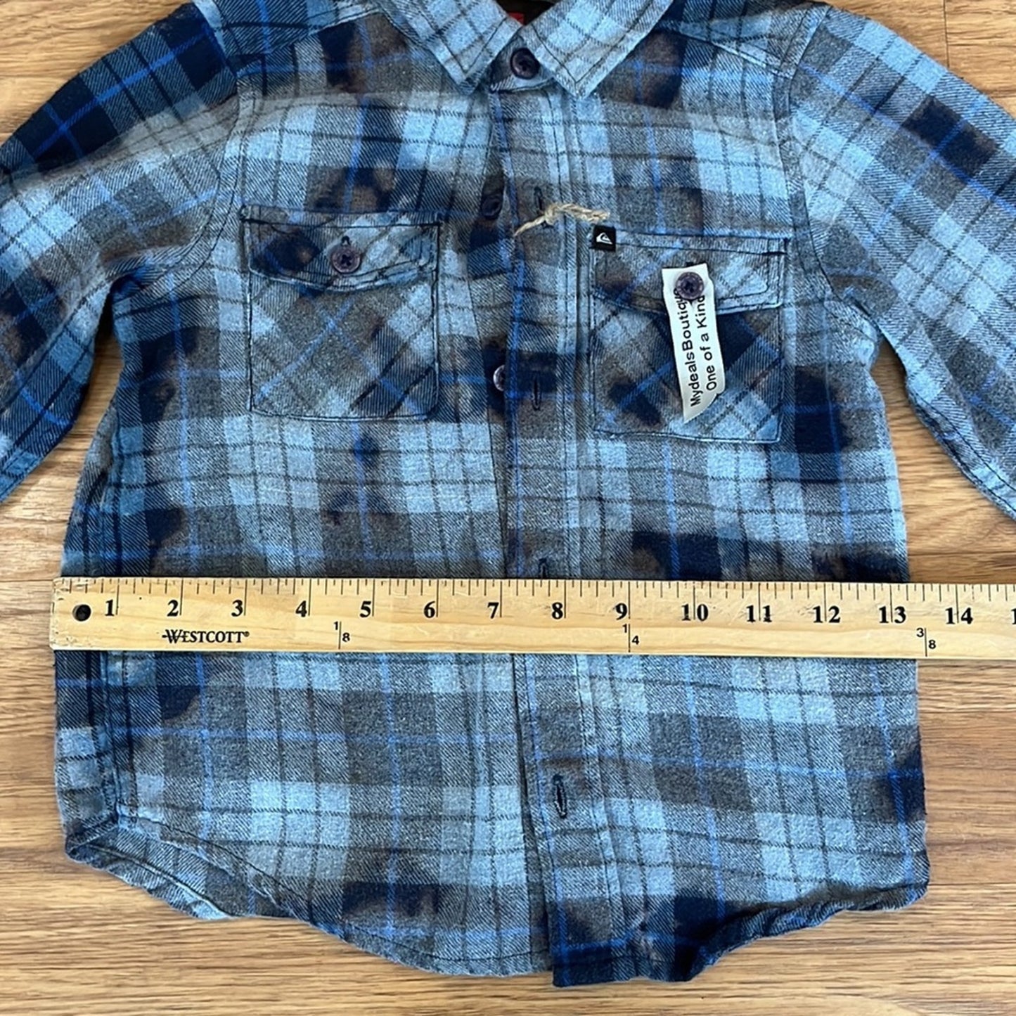 Quicksilver upcycled Newport Beach Flannel Shirt Size 4T