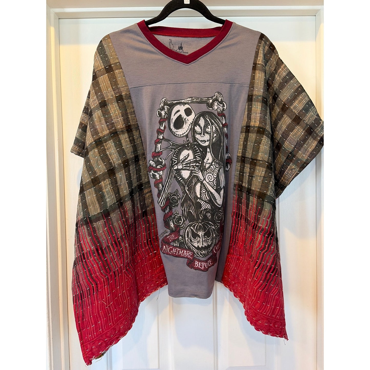 Nightmare Before Christmas Upcycled Kantha Tunic Top Shirt Boho