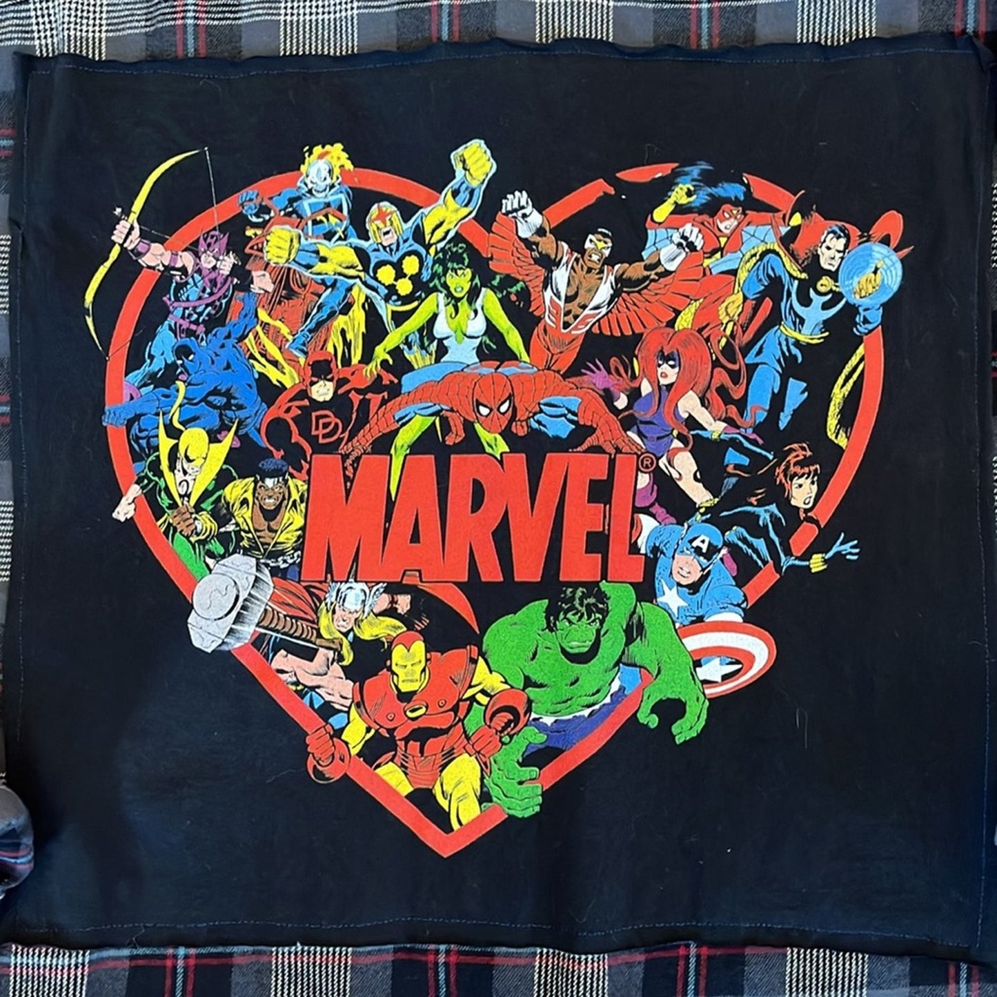 Marvel Comics Flannel Shirt upcycled unisex XLT XL Tall