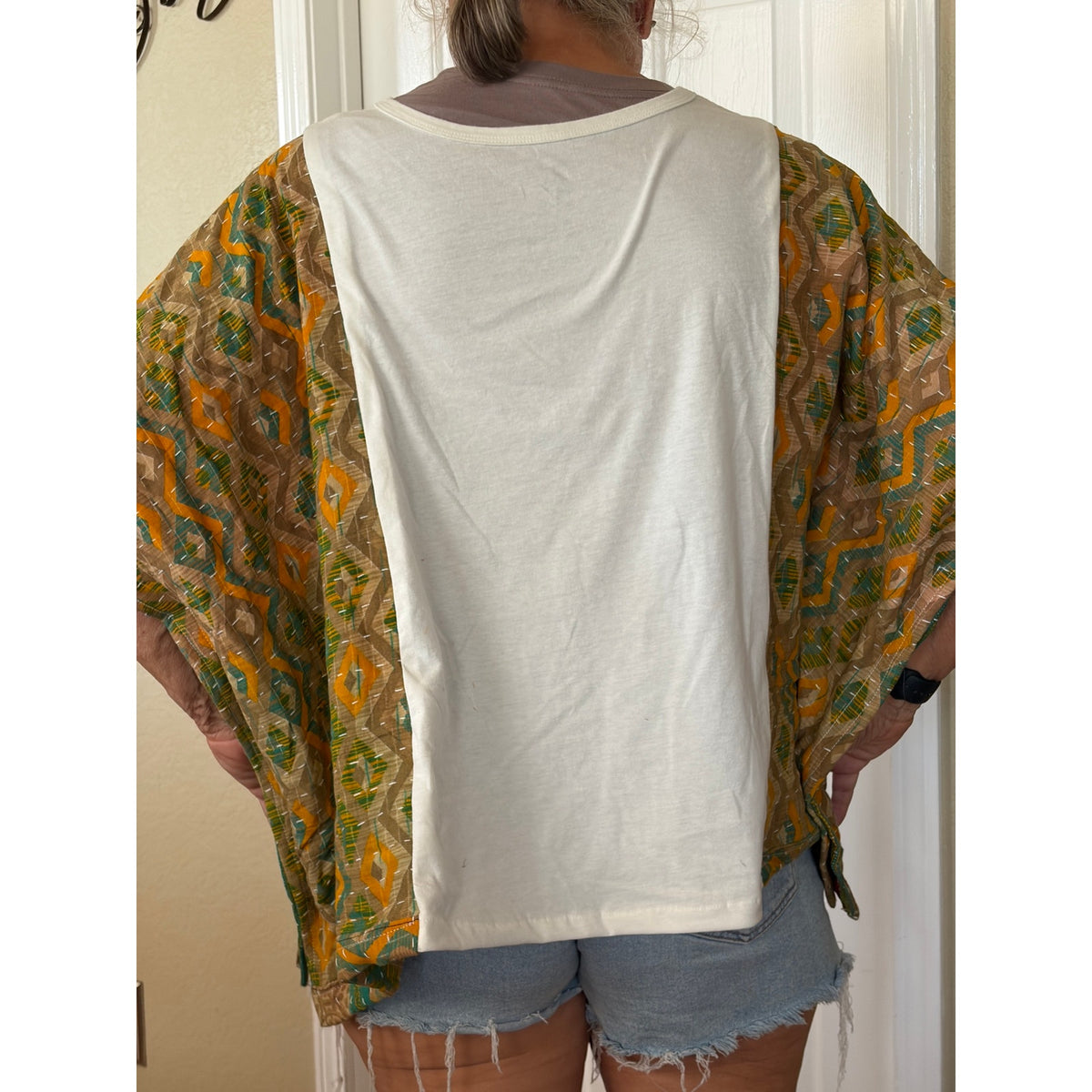 Elton John Upcycled Kantha Tunic Top Shirt OS Handmade Boho