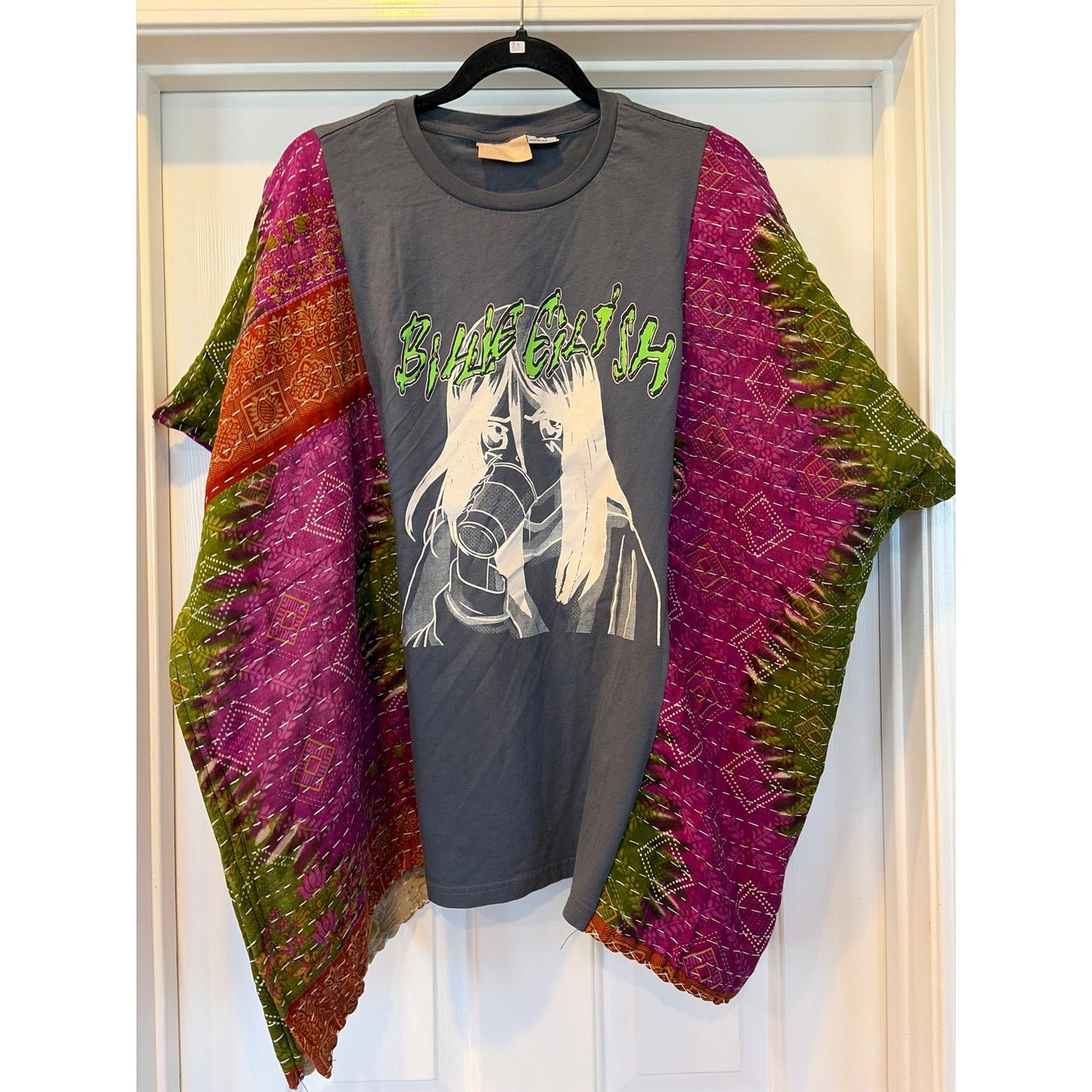 Billy Eilish Upcycled Kantha Tunic Top Shirt OS Handmade Boho