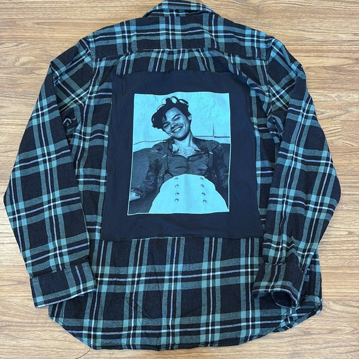 Harry Styles upcycled Flannel Shirt Unisex Size Medium M