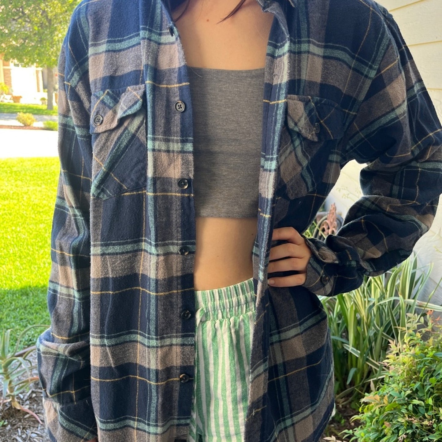 Rick and Morty Flannel Shirt upcycled one of a kind unisex Medium