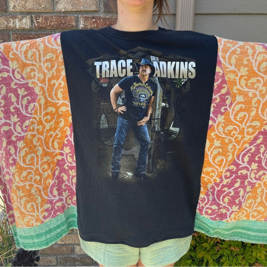 Trace Adkins Upcycled Kantha Tunic Top Shirt OS Handmade
