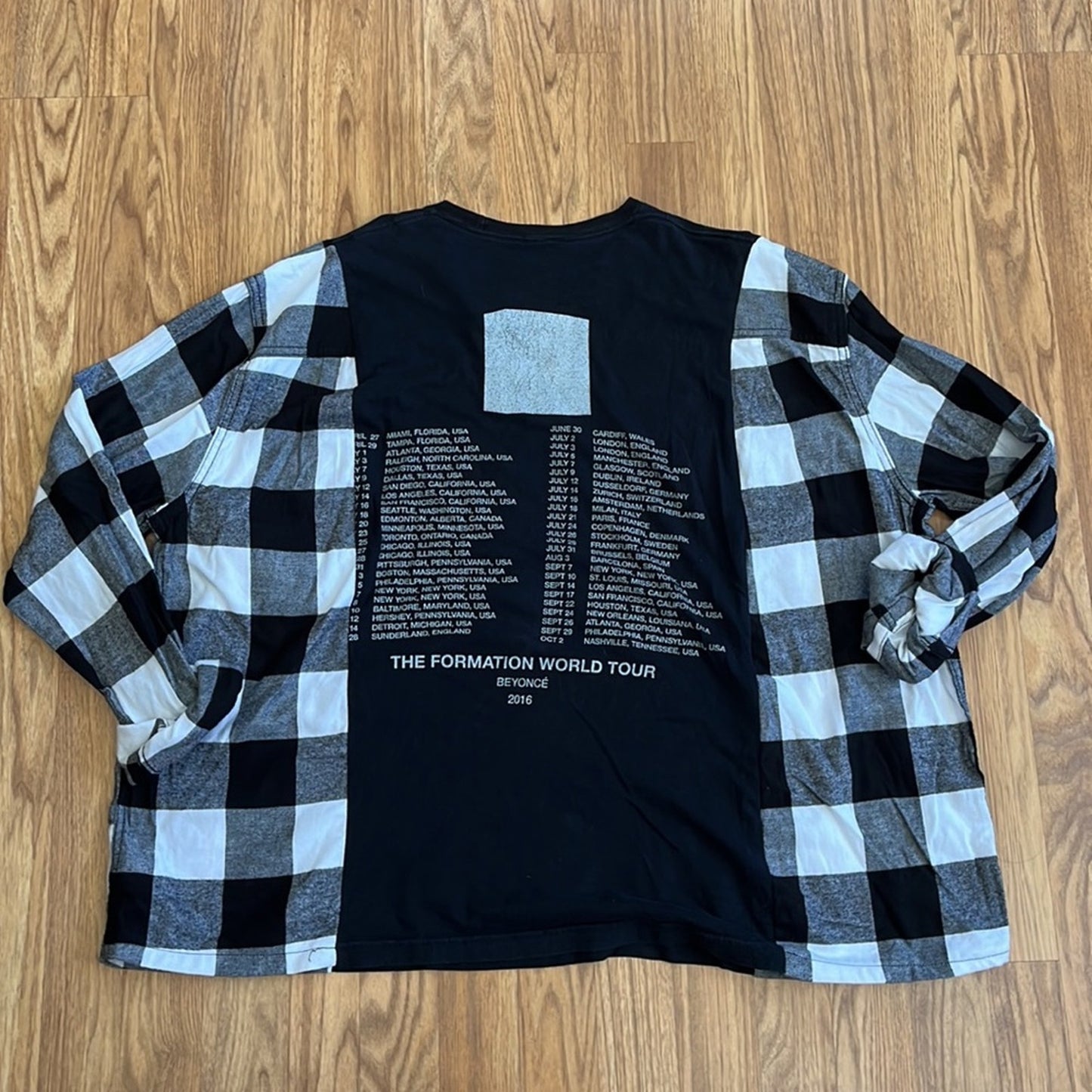 Beyoncé flannel shirt sweatshirt upcycled one of a kind unisex one size