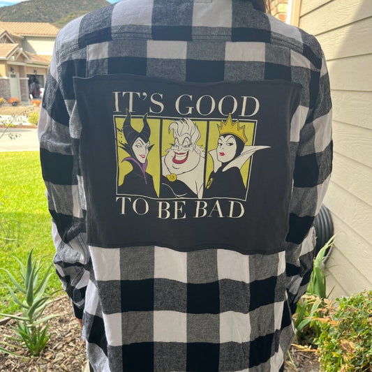 Badies Its Good to be Bad Upcycled Flannel Shirt Unisex Size Medium M