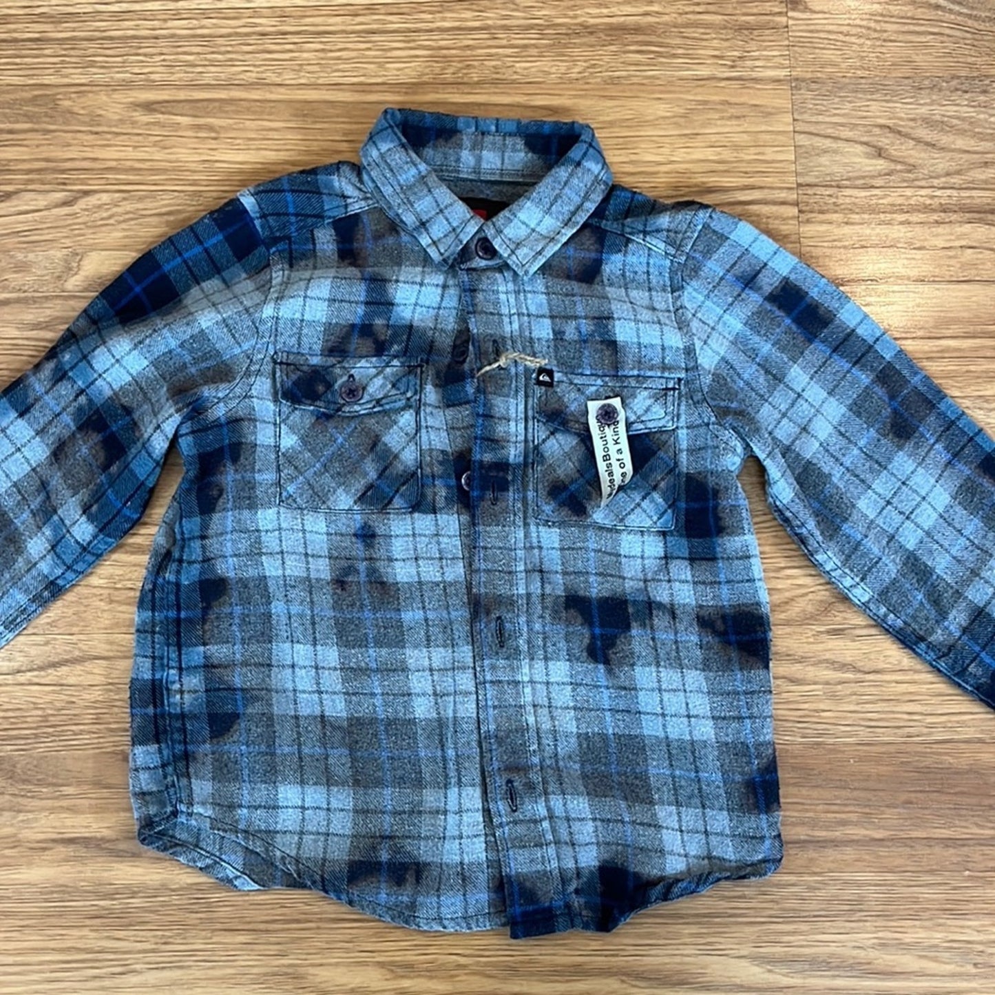 Quicksilver upcycled Newport Beach Flannel Shirt Size 4T