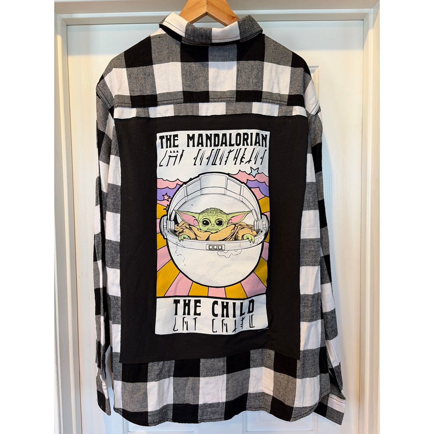 The Mandalorian Star Wars Upcycled Flannel Shirt Unisex 3XL