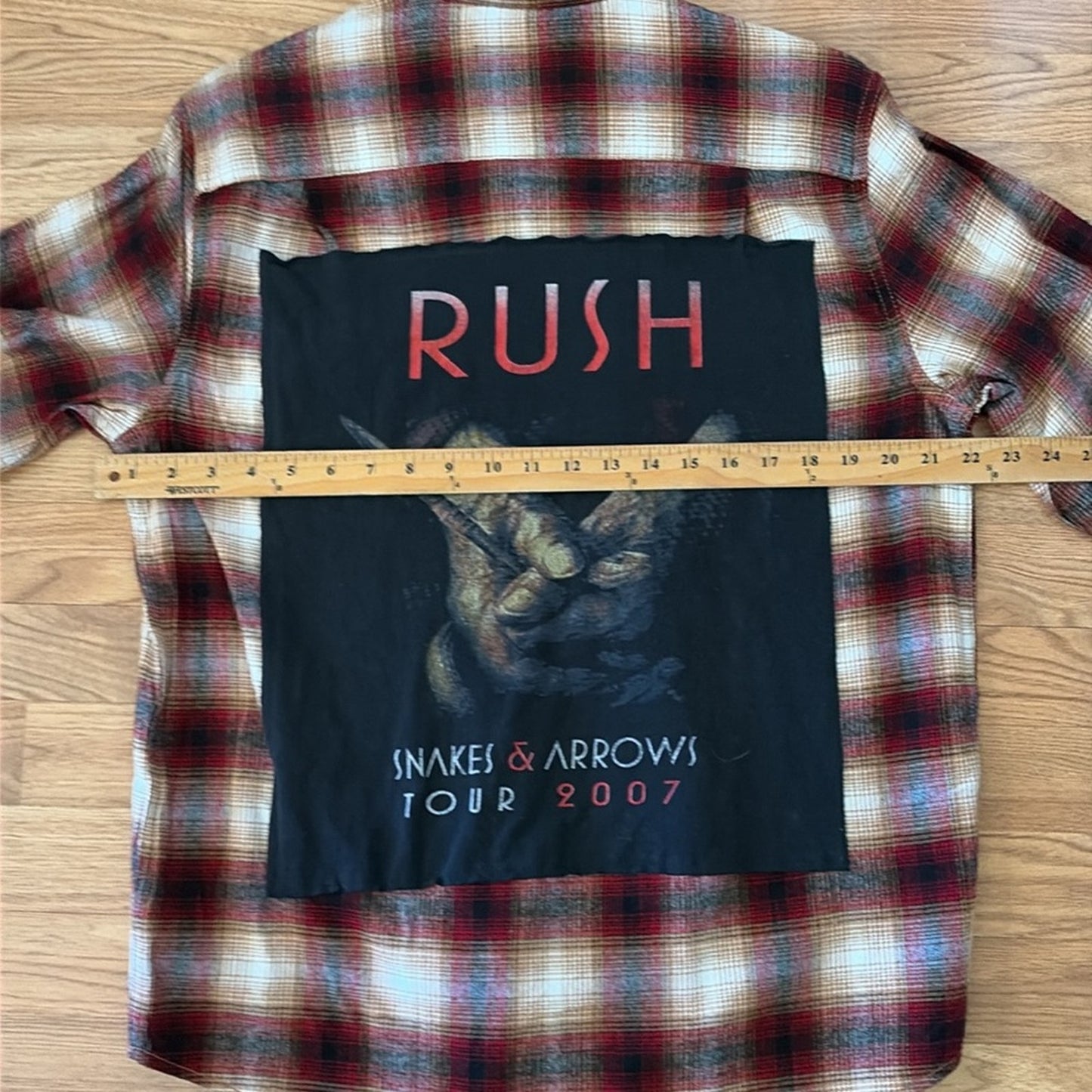 Rush Flannel shirt upcycled one-of-a-kind size medium M men's / unisex