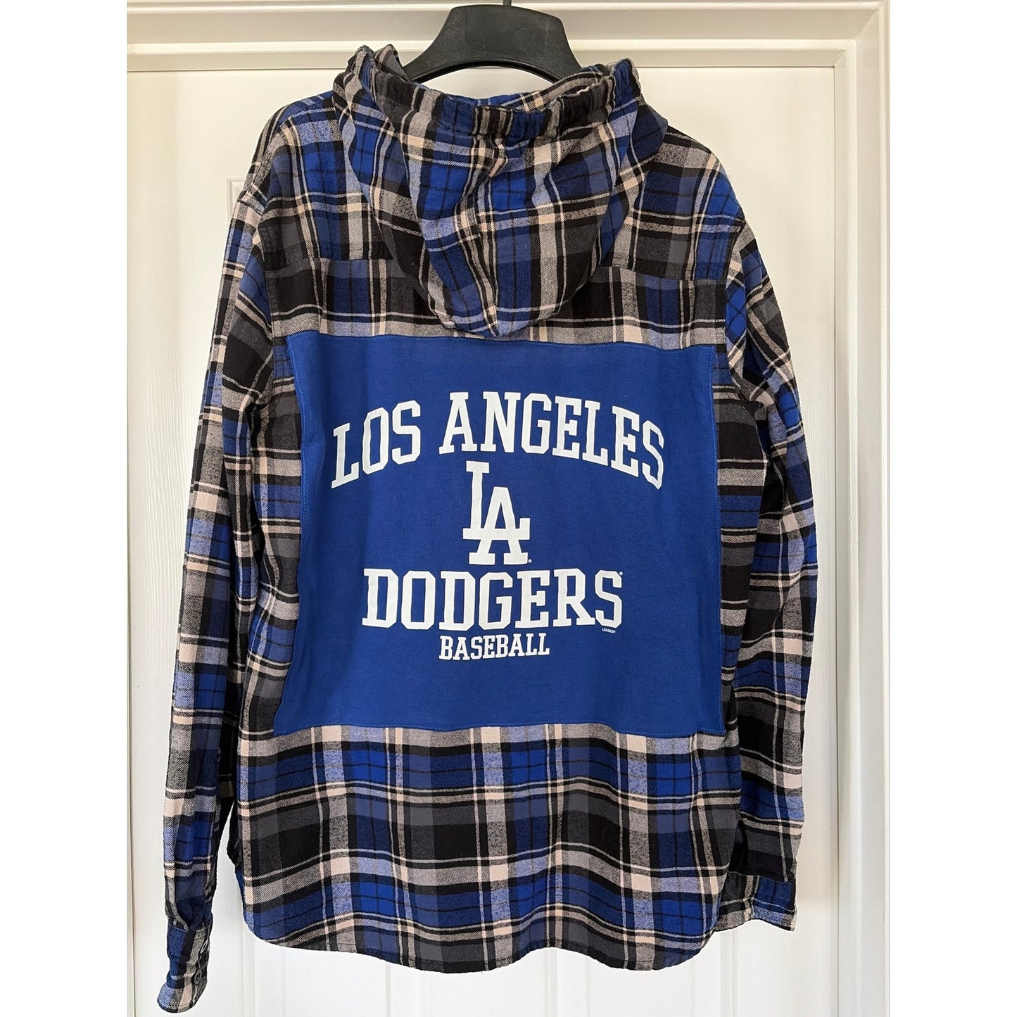 LA Dodgers Los Angeles Dodgers Upcycled Flannel Shirt Unisex XL X-large