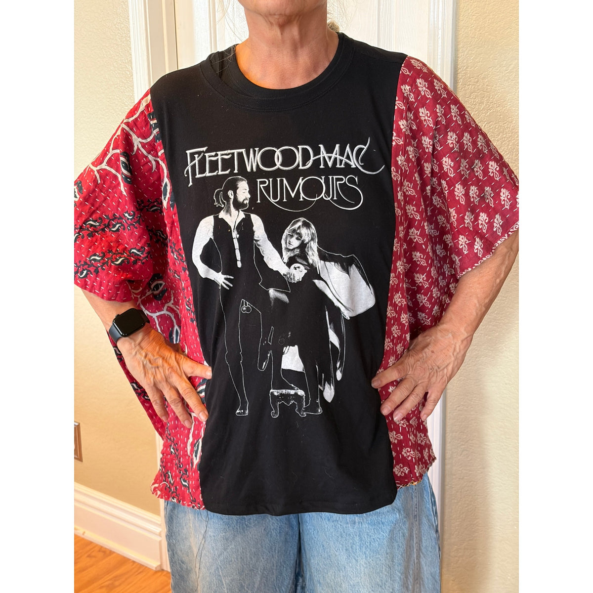 Fleetwood Mac Upcycled Kantha Tunic Top Shirt OS Boho