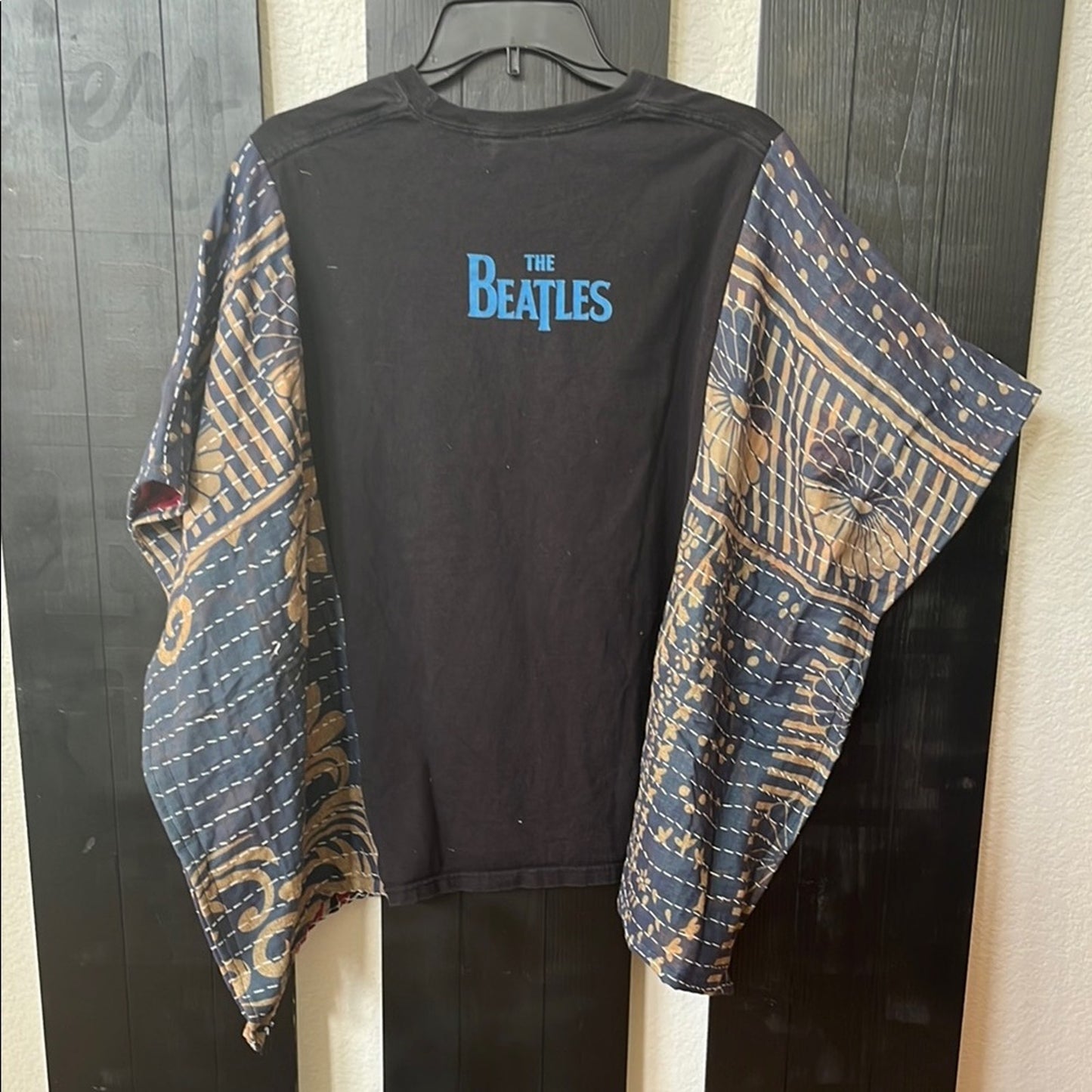The Beatles Upcycled Kantha Tunic Top Shirt OS Handmade