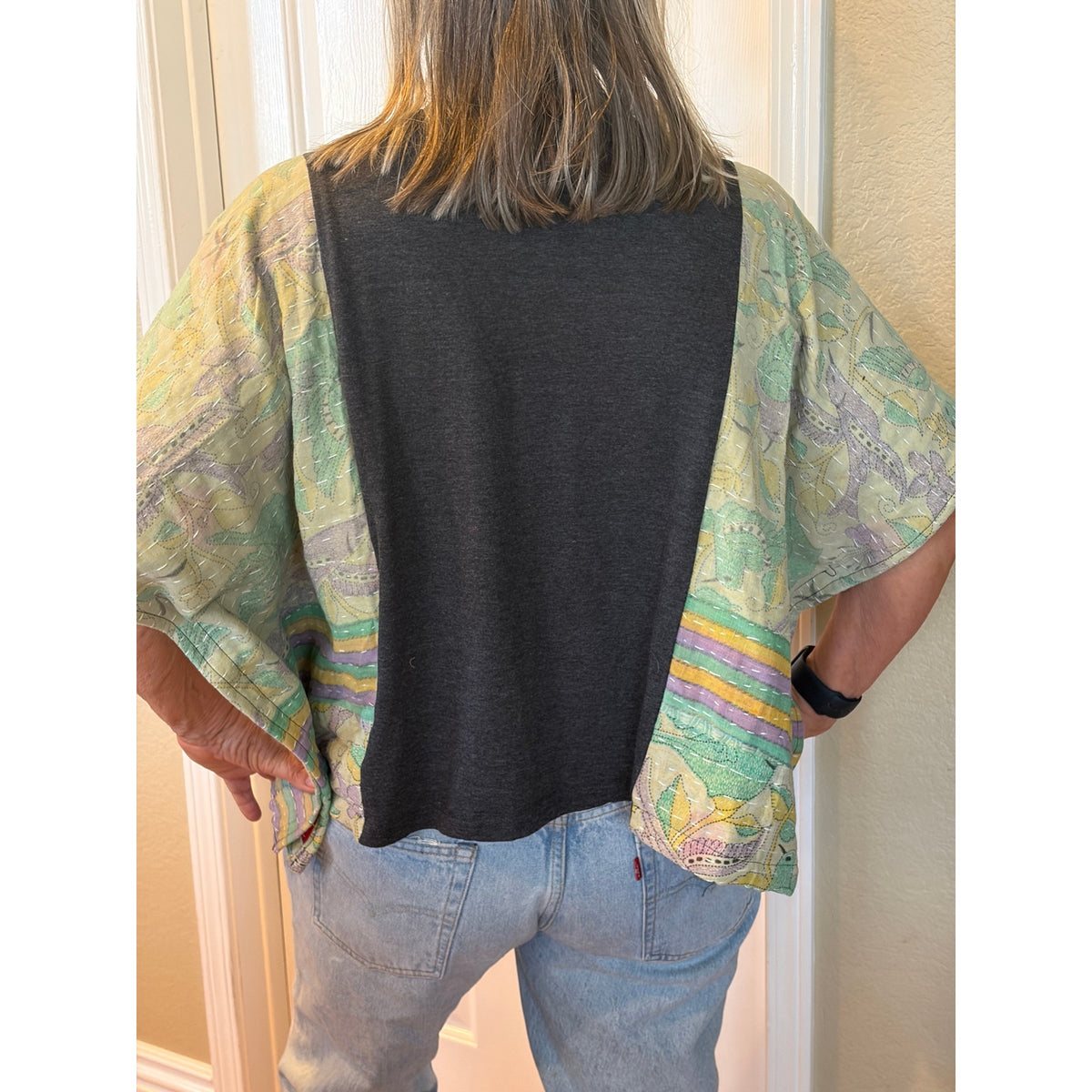 Fleetwood Mac Upcycled Kantha Tunic Top Shirt OS Handmade Boho