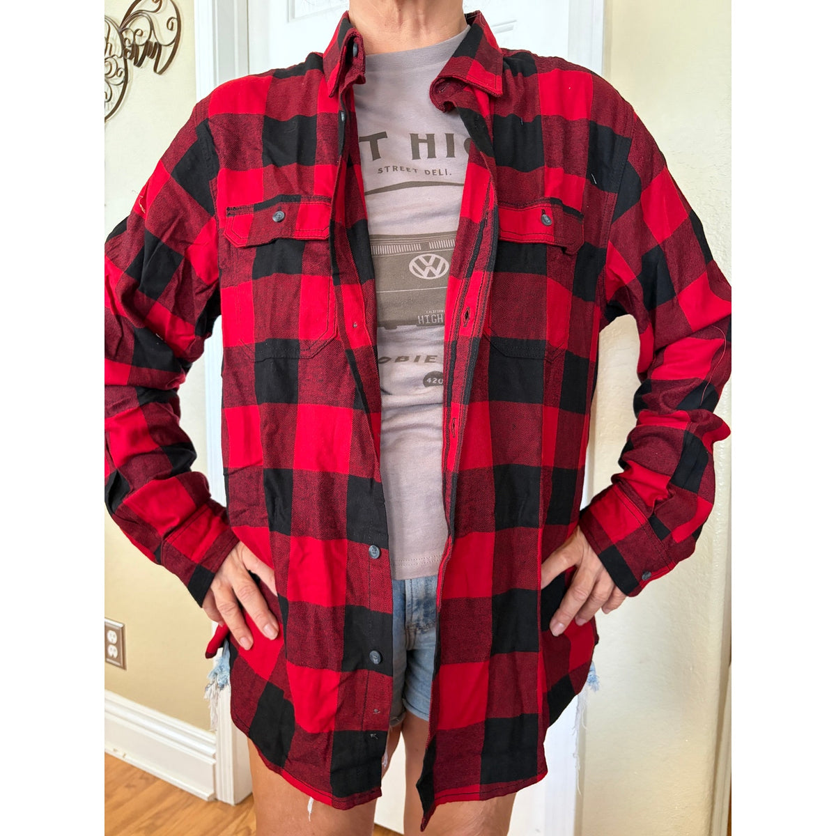 San Francisco 49ers NFL Upcycled Flannel Shirt Unisex XL X-Large