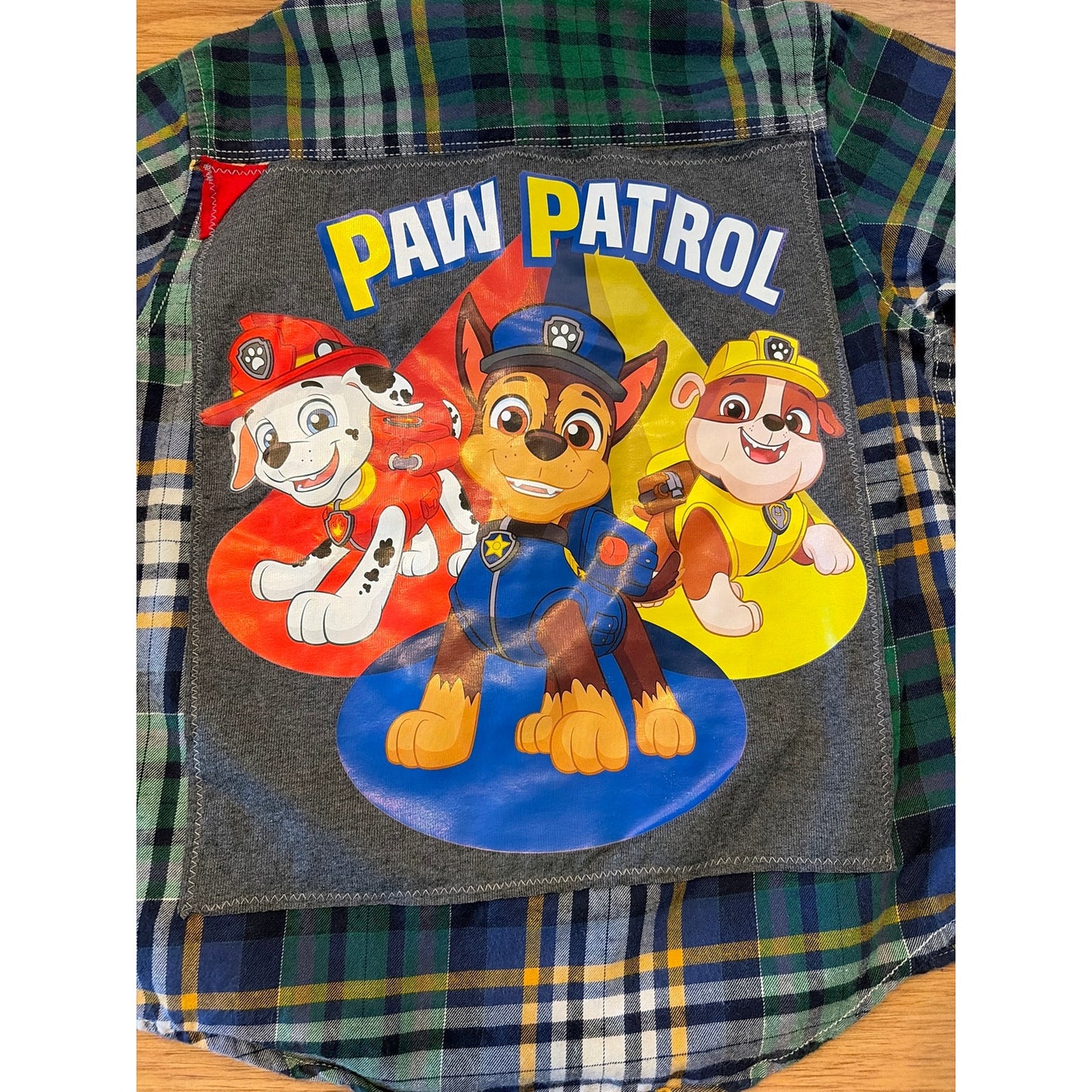 Paw Patrol Upcycled Flannel Shirt 4T 4 Toddler Baby Gap
