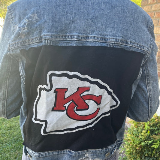 Kansas City Chiefs Jean Jackets upcycledone of a kind size 4