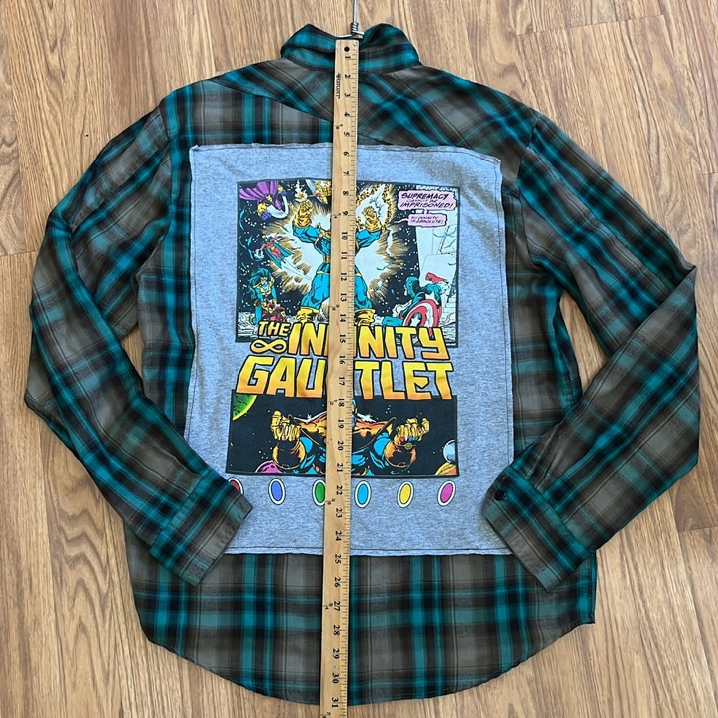 The Infinity Gauntlet Guardians of the Galaxy Flannel Shirt unisex Medium M