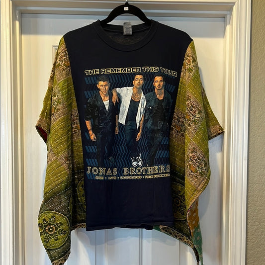Jonas Brothers Upycled Kantha Tunice Top Shirt OS Handmade Boho