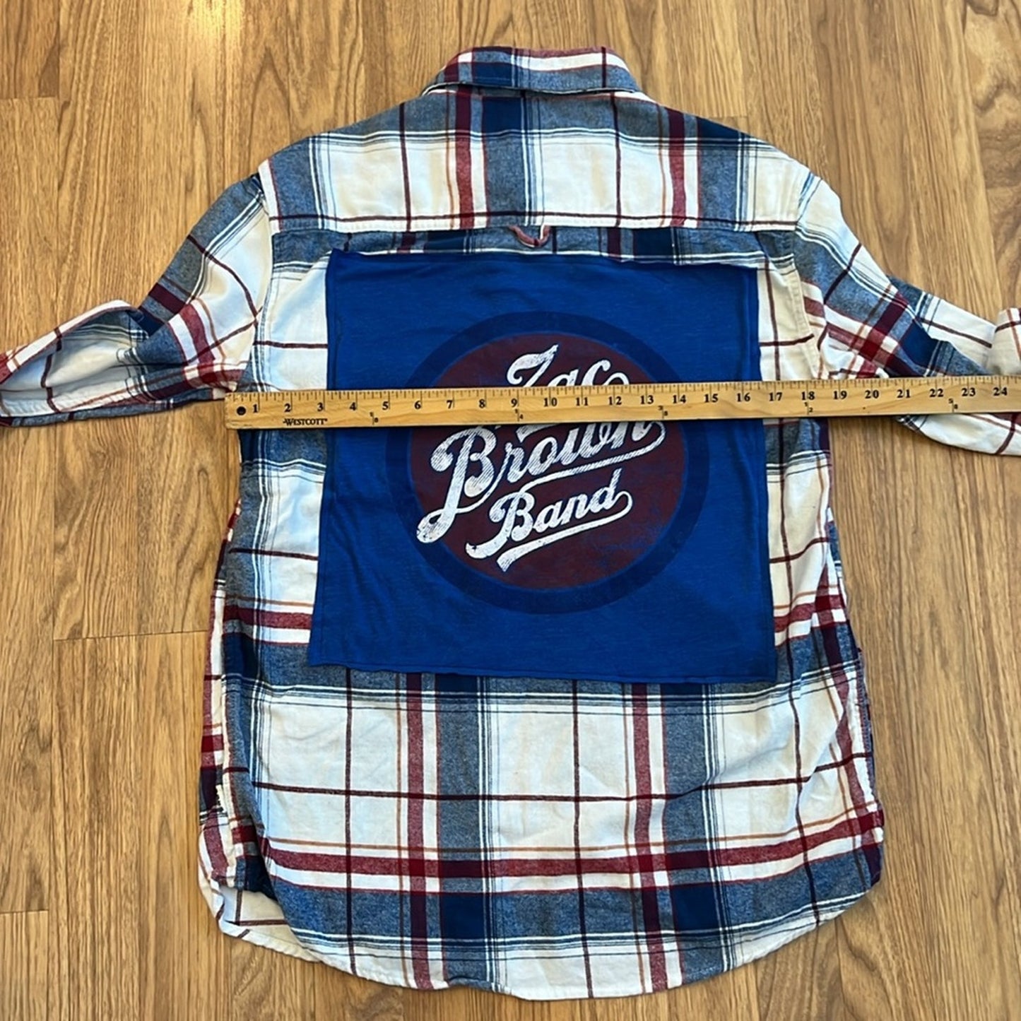 Zac Brown Band Flannel Shirt upcycled unisex size Large L