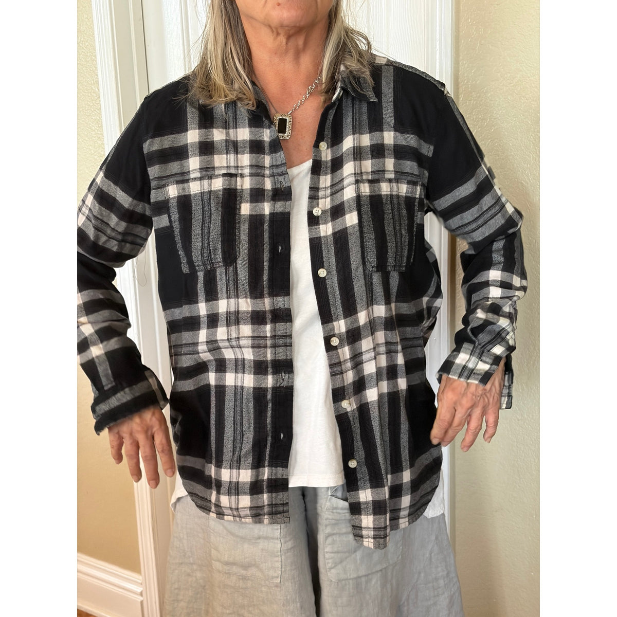 Nirvana Upcycled Flannel Shirt  Size XL X-large