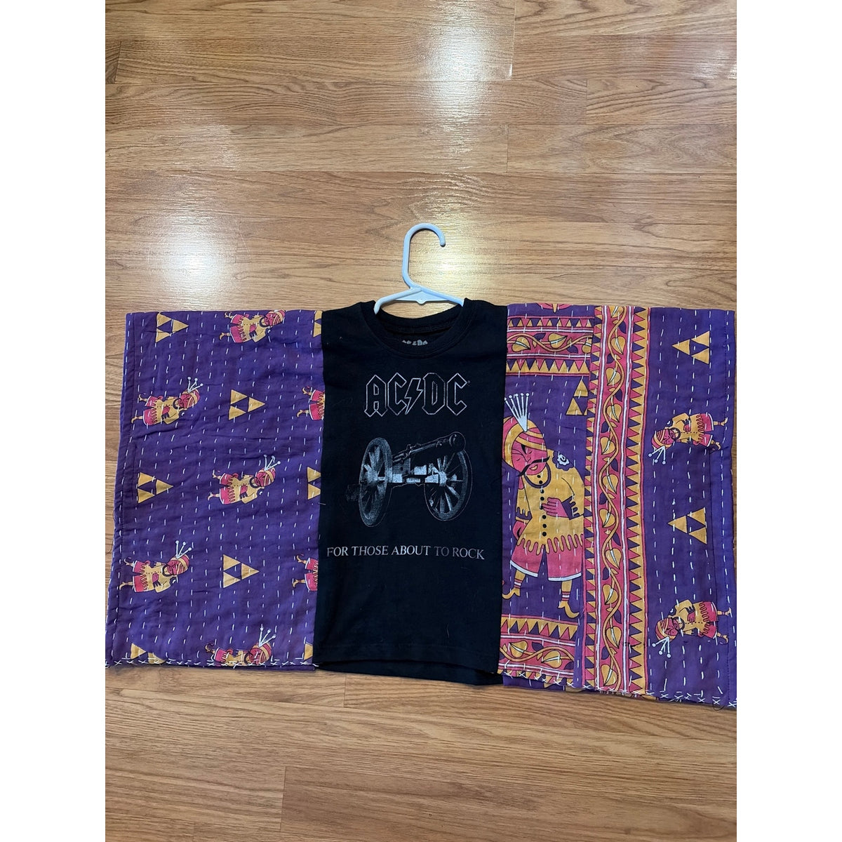 AD/DC ACDC Upcycled Kantha Tunic Top Shirt OS Handmade