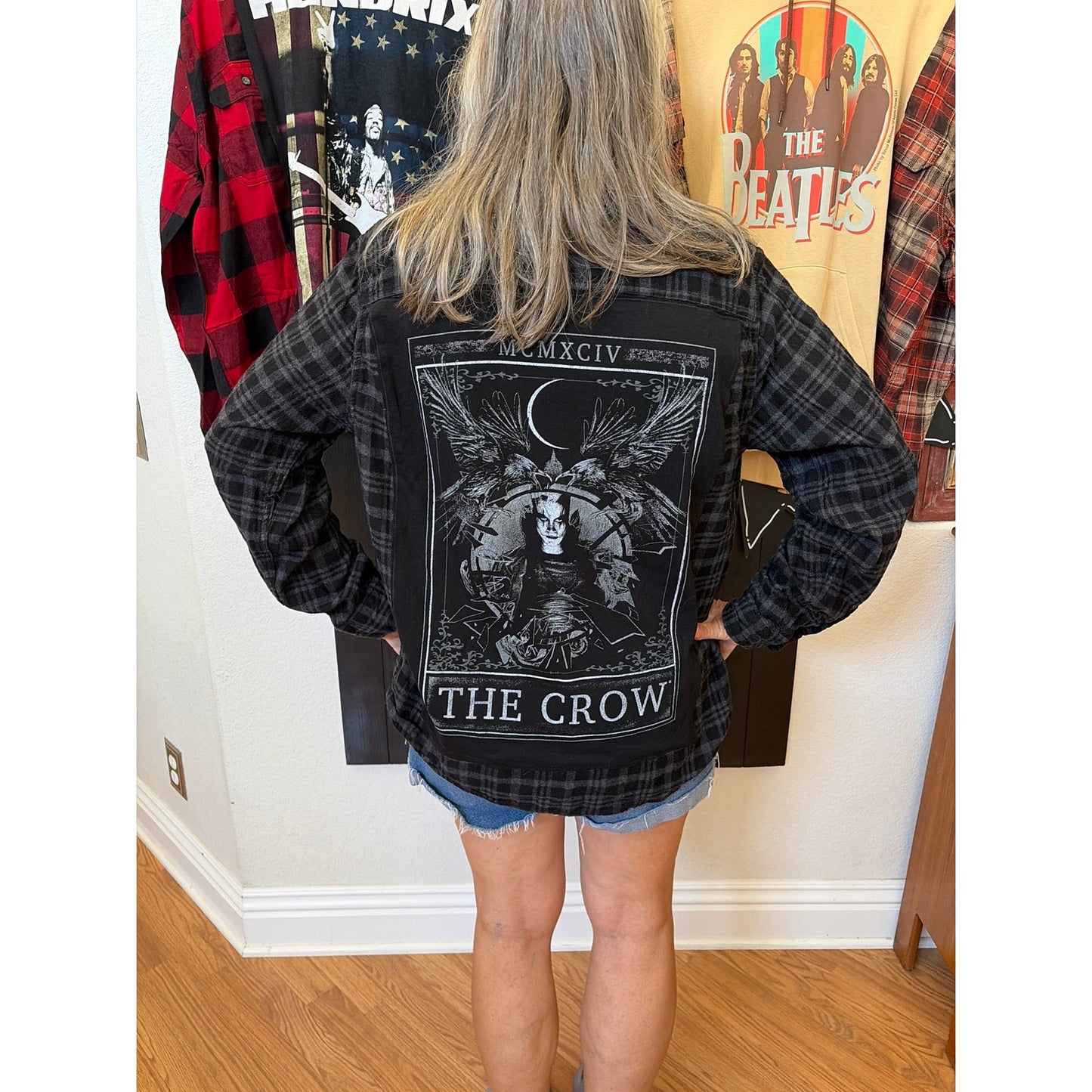The Crow Movie Upcycled Flannel Shirt Unisex Large L